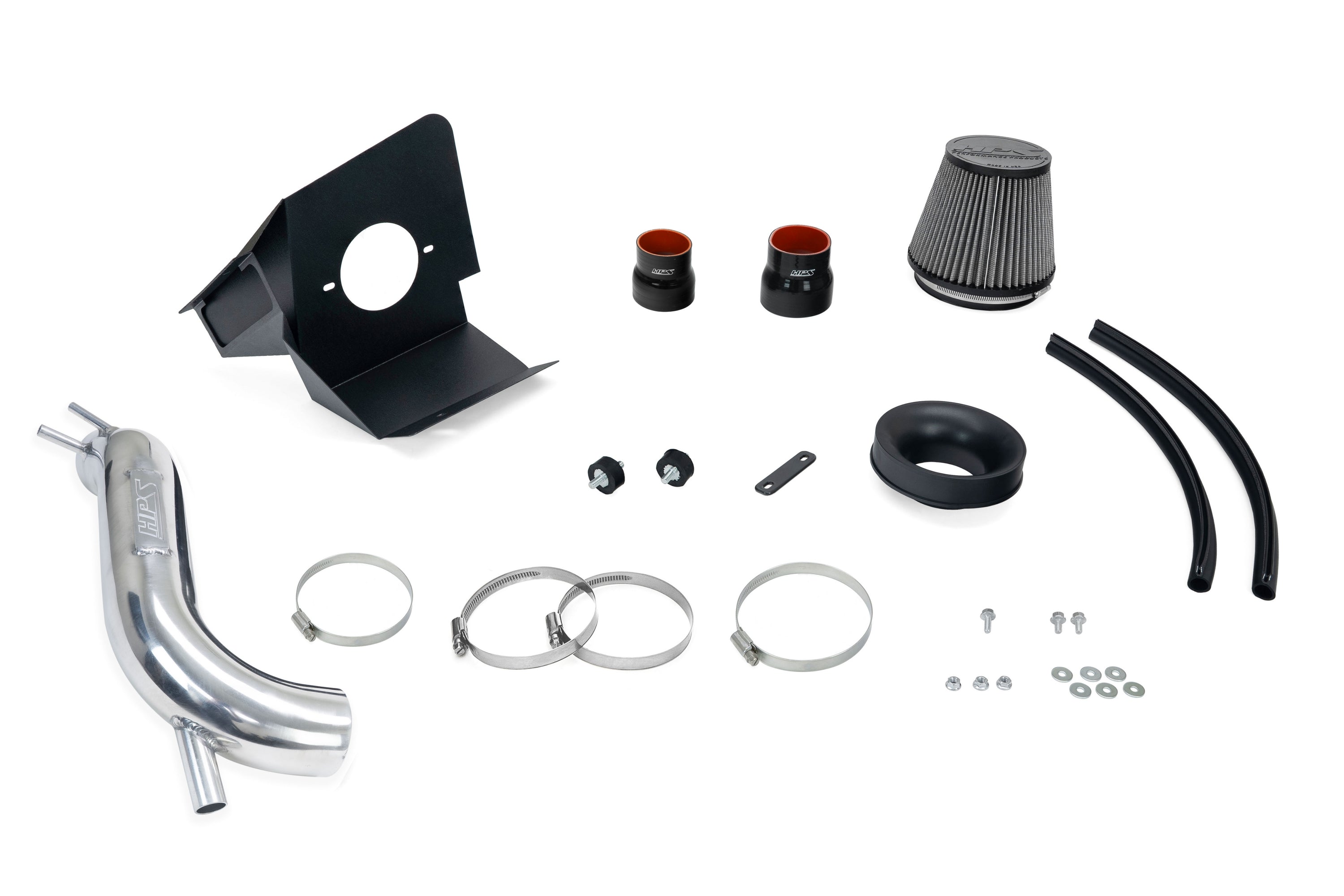 HPS Performance Air Intake Kit With Heat Shield 827-713P Polished - 827-713P