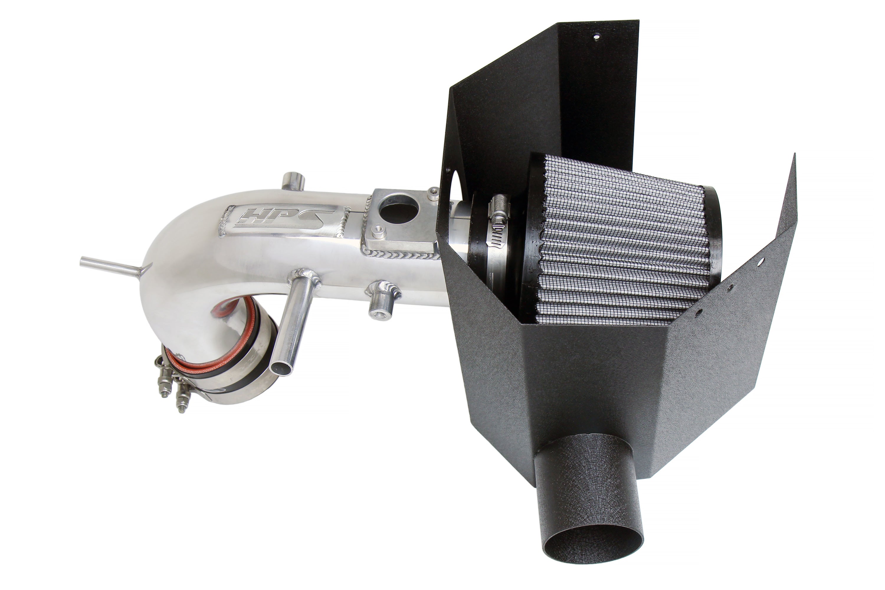 HPS Performance Air Intake Kit With Heat Shield 827-691P Polished - 827-691P