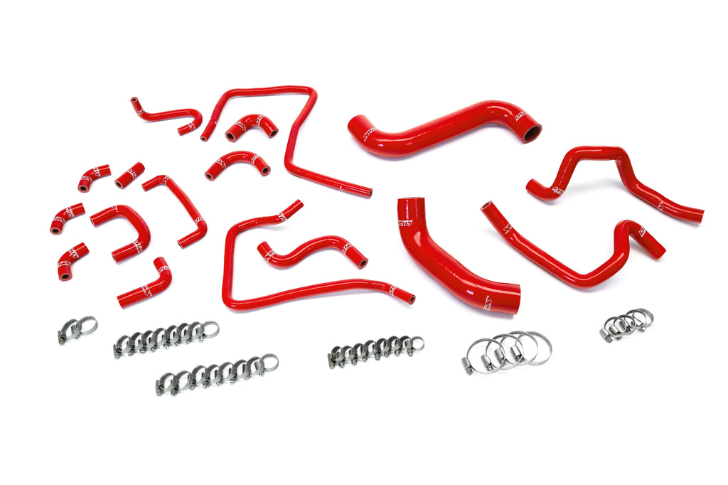HPS Performance Hps Silicone Radiator, Heater, And Ancillary Coolant Hose Kit 57 2304 Red Red - 57-2304-RED