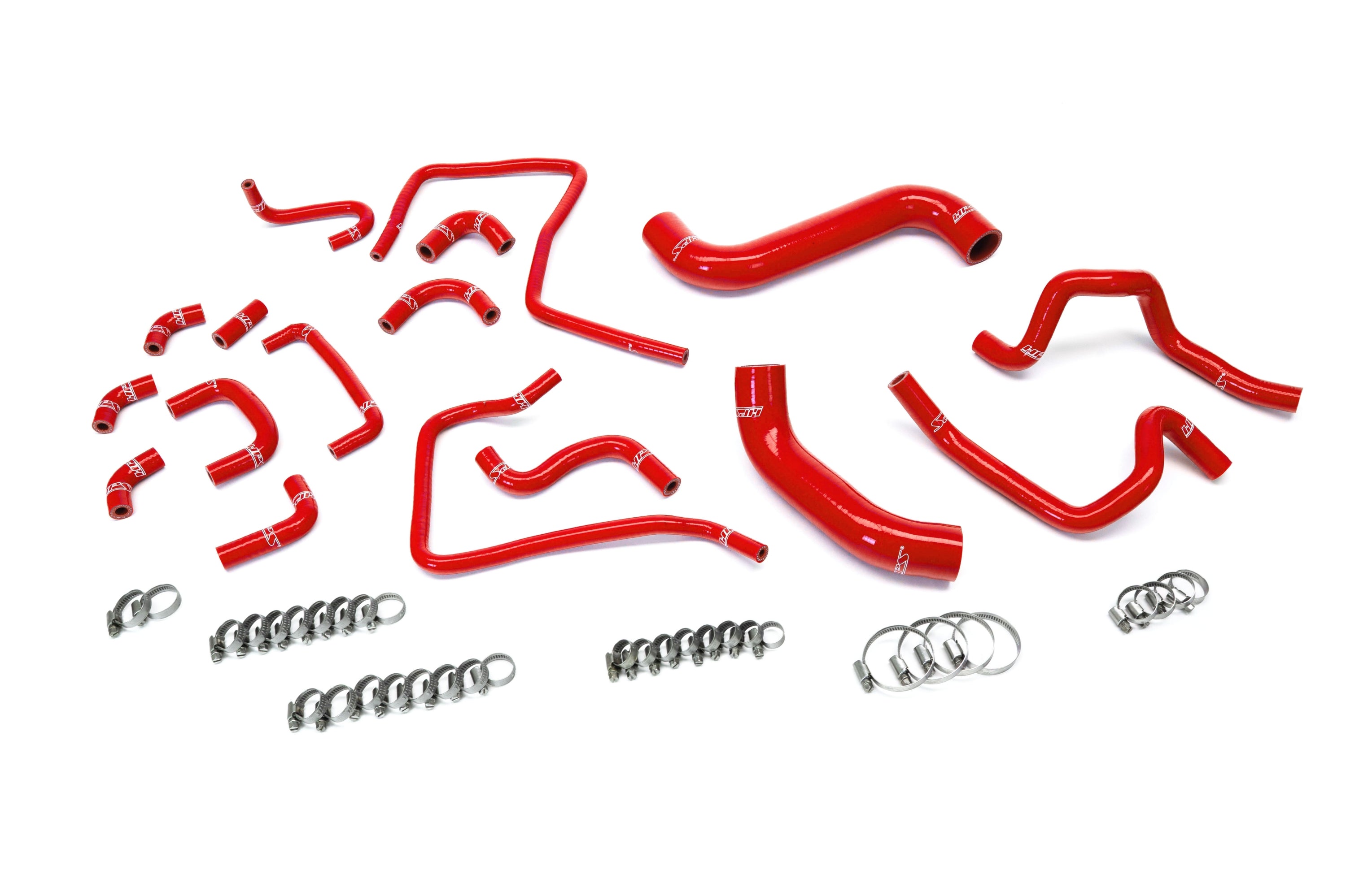 HPS Performance Hps Silicone Radiator, Heater, And Ancillary Coolant Hose Kit 57 2304 Red Red - 57-2304-RED