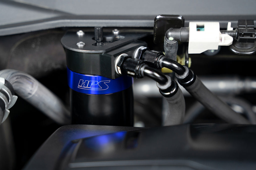 HPS Performance Oil Catch Can Kit 860-015 Blue - 860-015BL