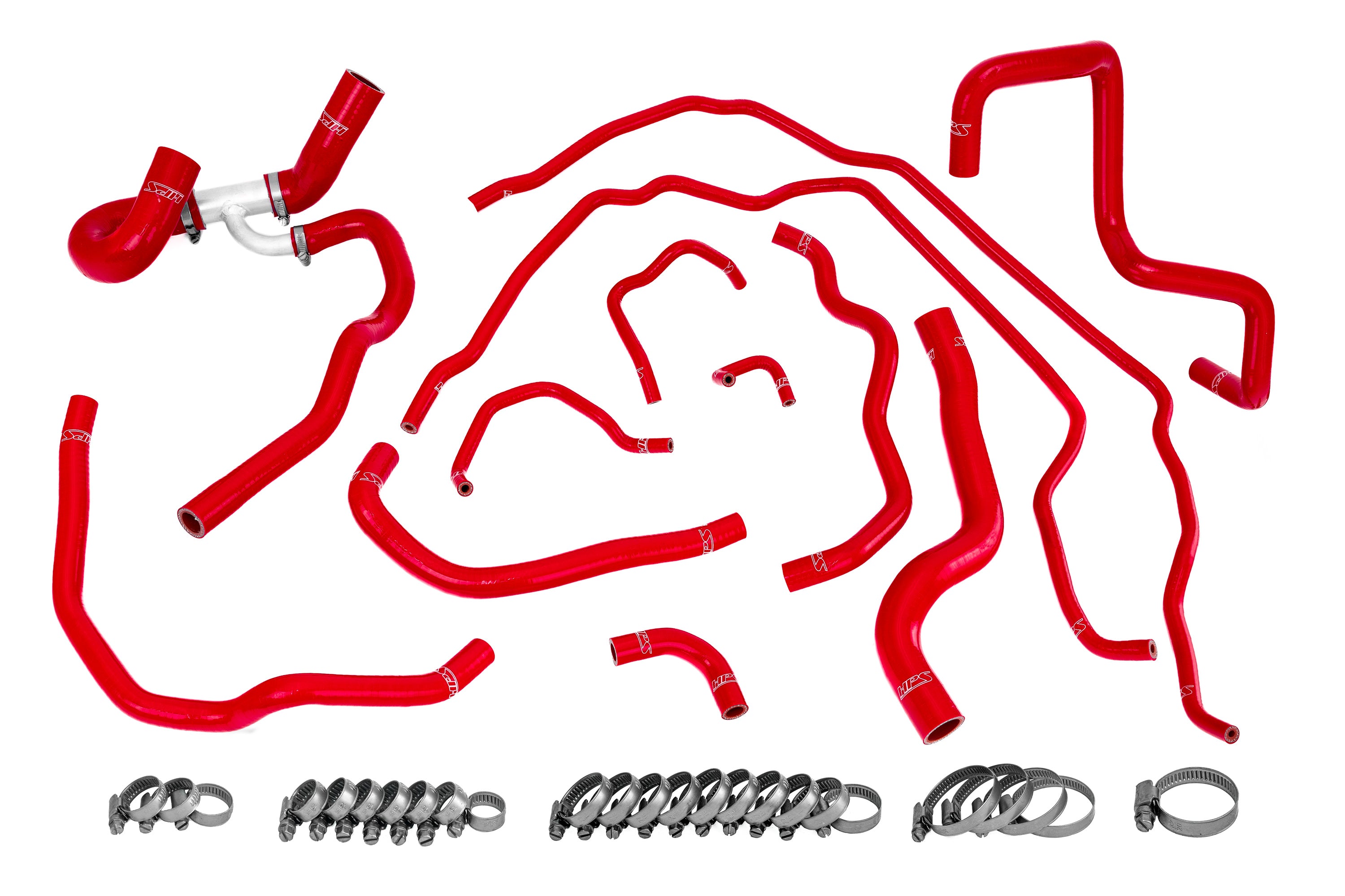 HPS Performance Hps Silicone Radiator And Heater Coolant Hose Kit 57 1511 Red Red - 57-1511-RED