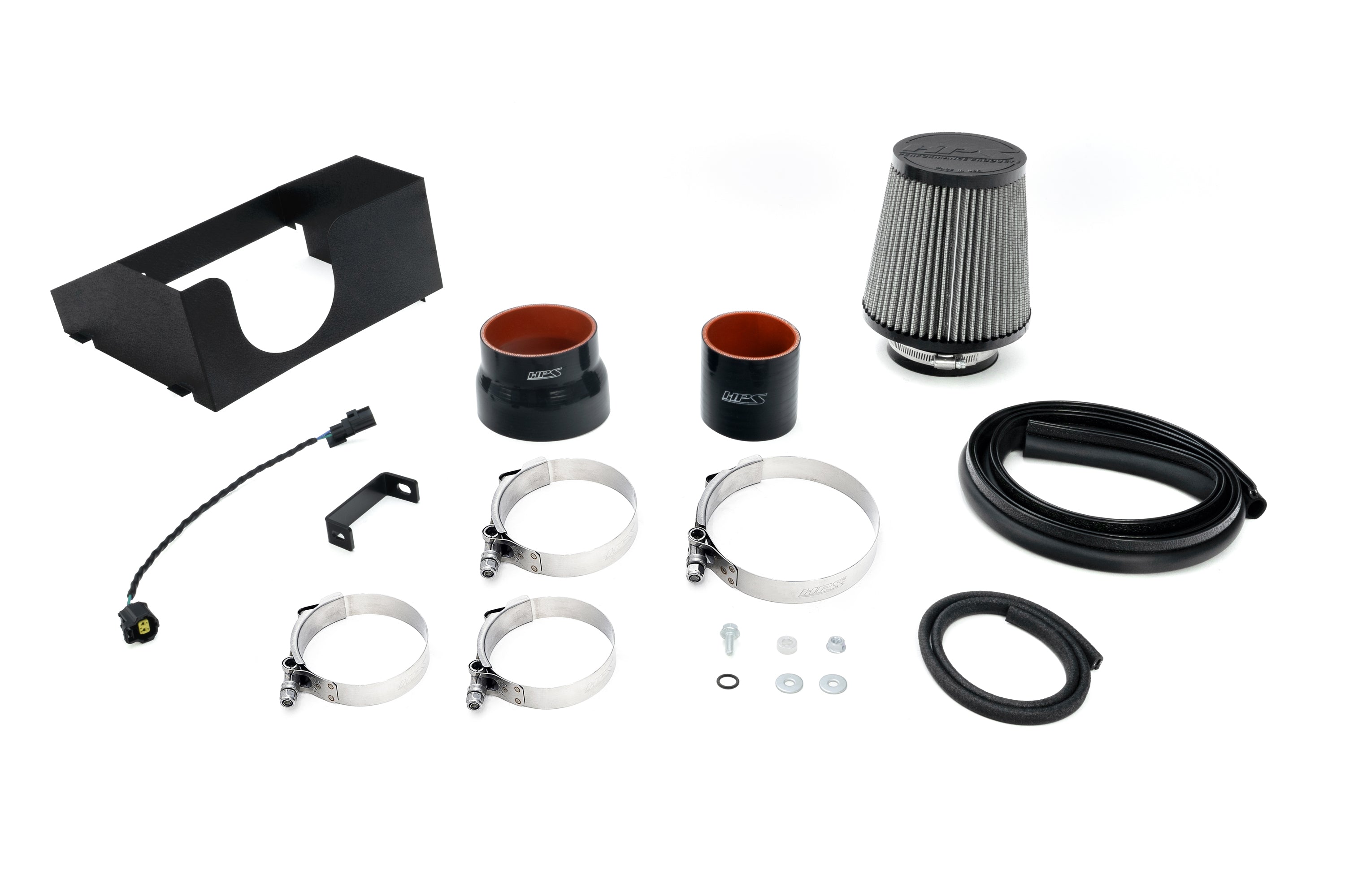 HPS Performance Air Intake Kit With Heat Shield 827-787P Polished - 827-787P