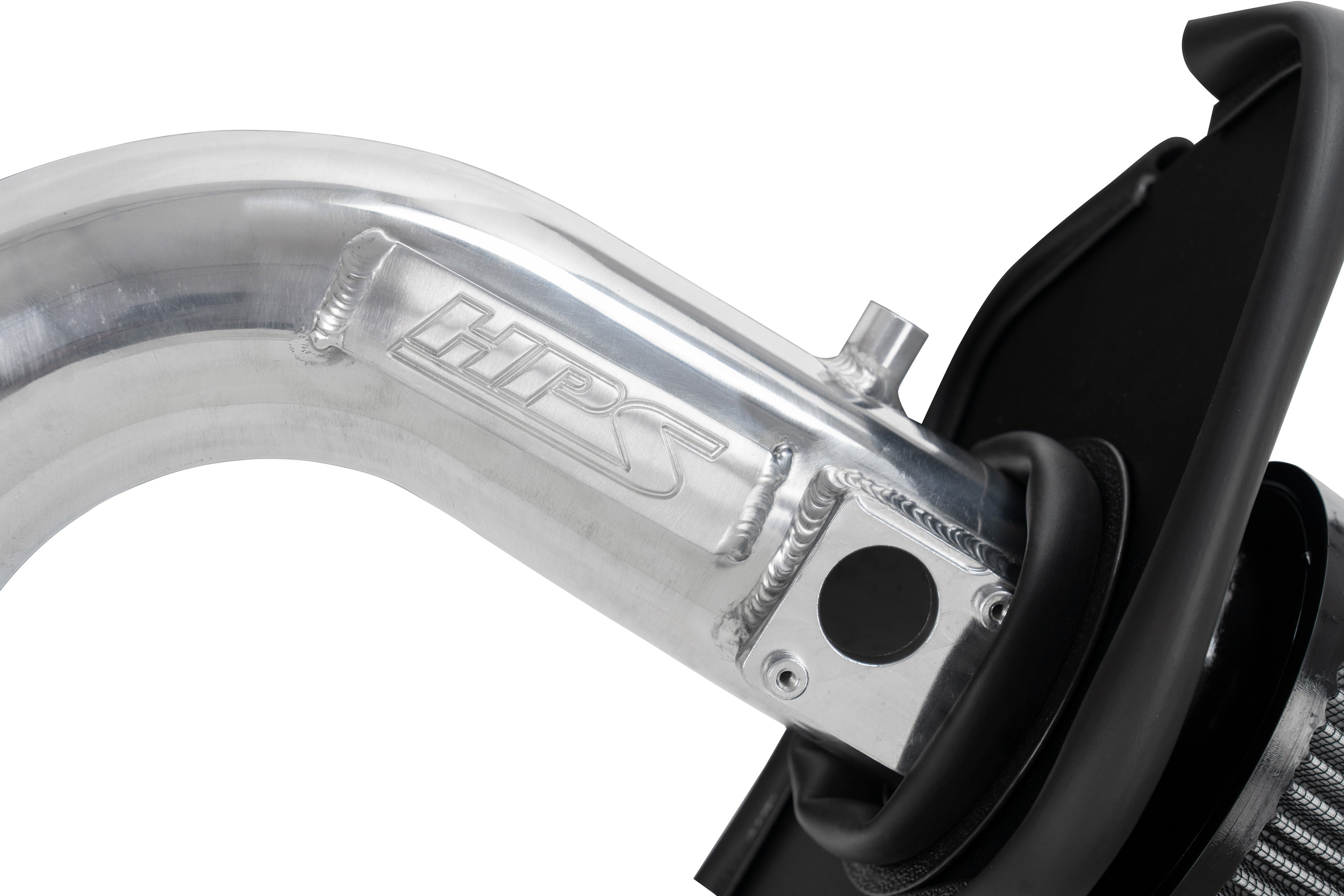 HPS Performance Air Intake Kit With Heat Shield 827-738WB Wrinkle Black - 827-738WB