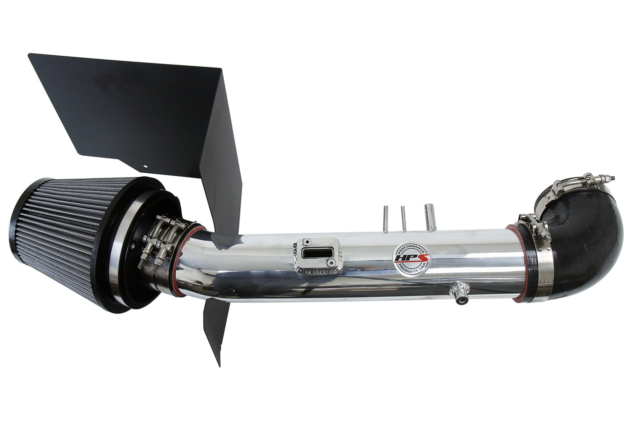 HPS Performance Air Intake Kit With Heat Shield 827-523P Polished - 827-523P