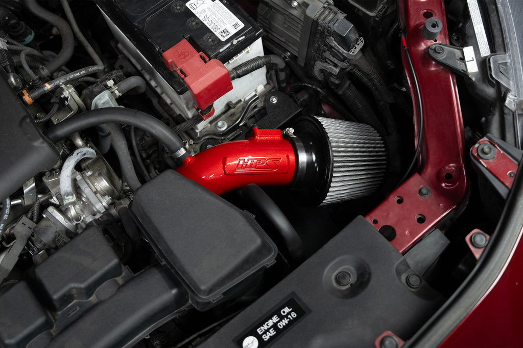HPS Performance Air Intake Kit With Heat Shield 827-798R Red - 827-798R