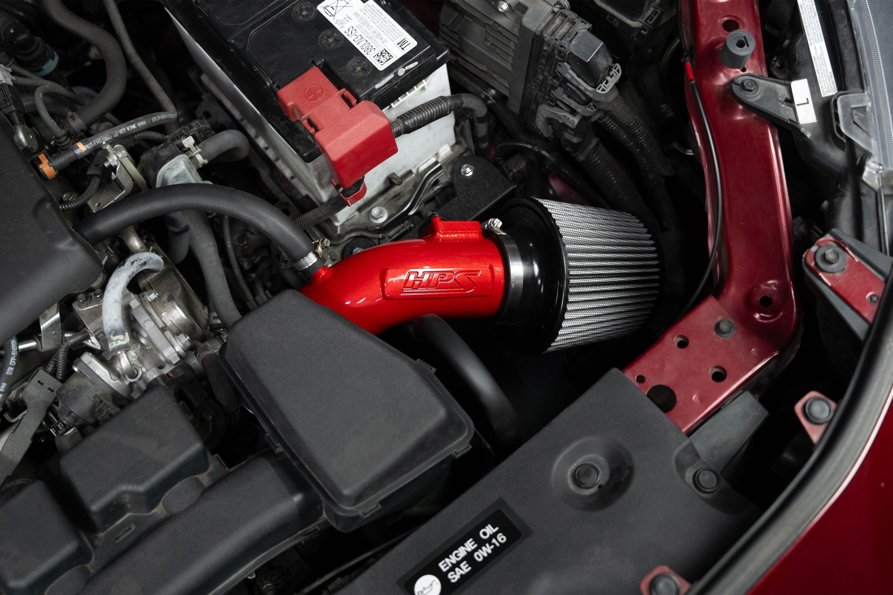HPS Performance Air Intake Kit With Heat Shield 827-798R Red - 827-798R