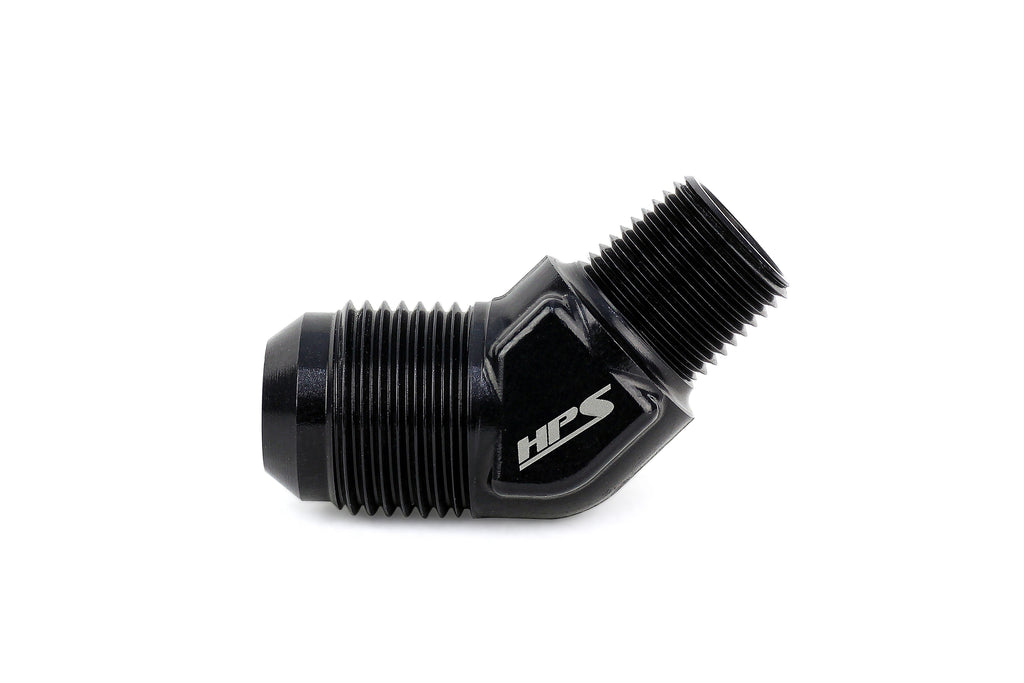 HPS Performance AN Flare -12 to 1/2 NPT 45 Degree Adapter AN823128