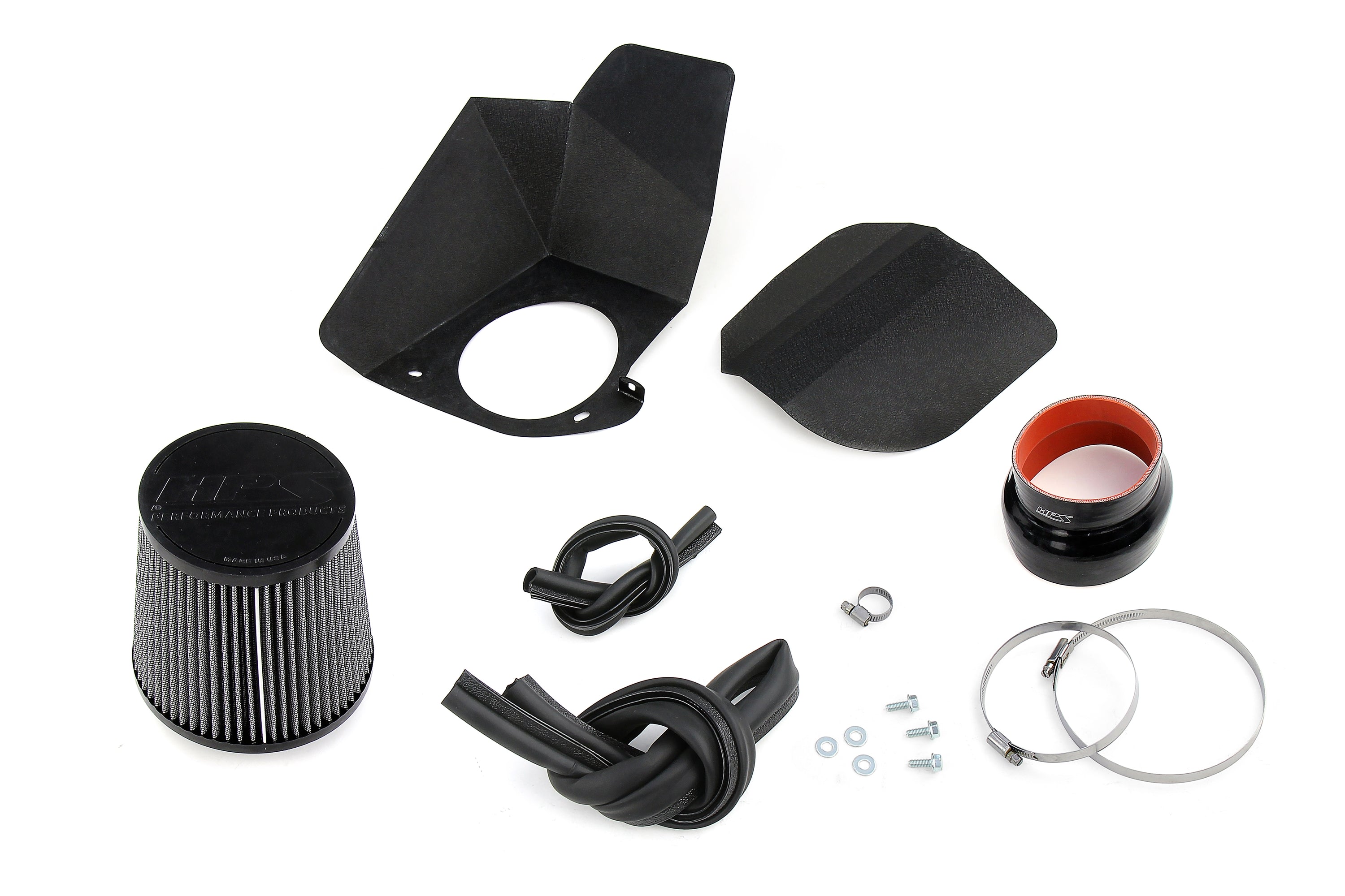 HPS Performance Air Intake Kit With Heat Shield 827-681WB Black - 827-681WB