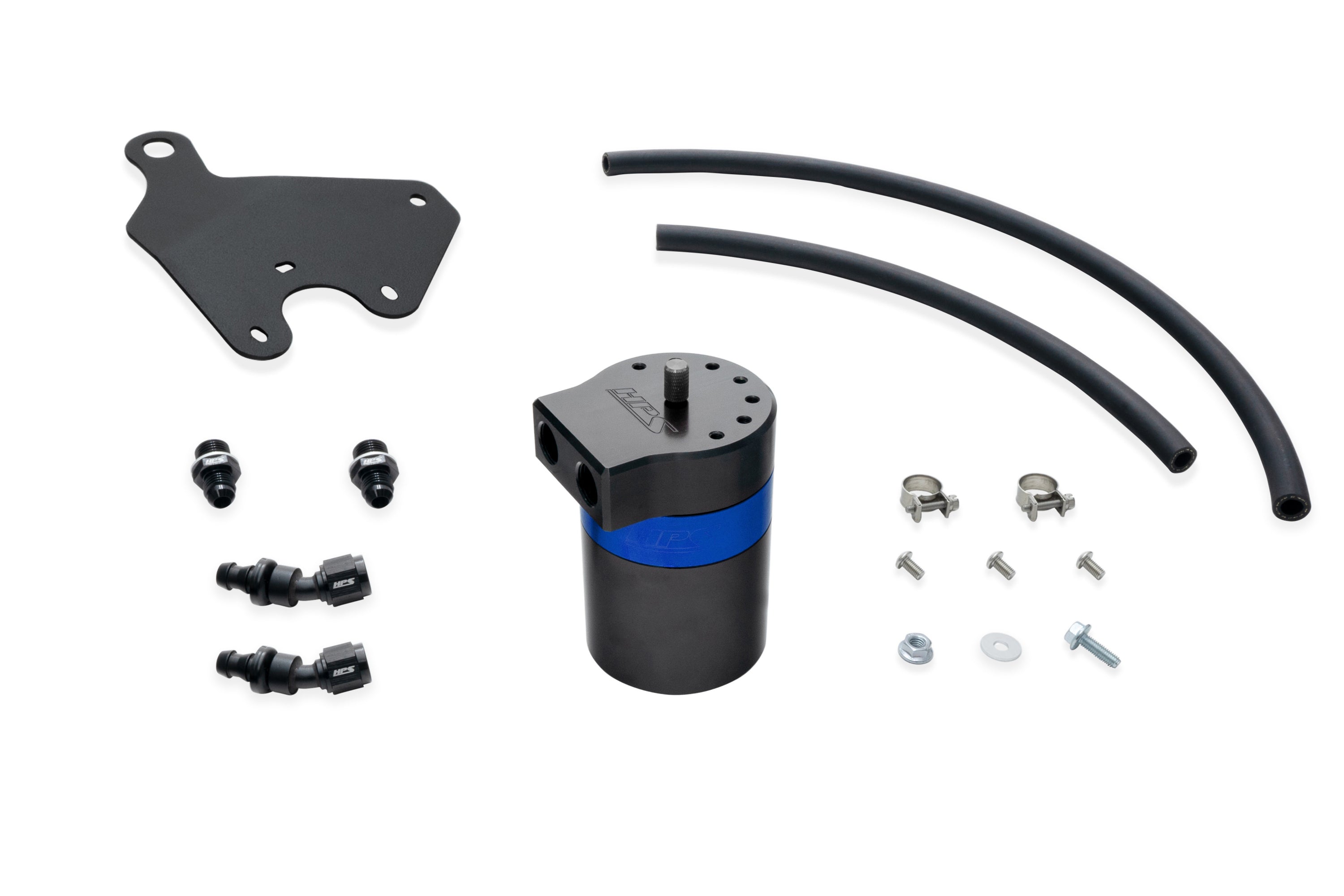 HPS Performance Oil Catch Can Kit 860-011BL, Blue - 860-011BL