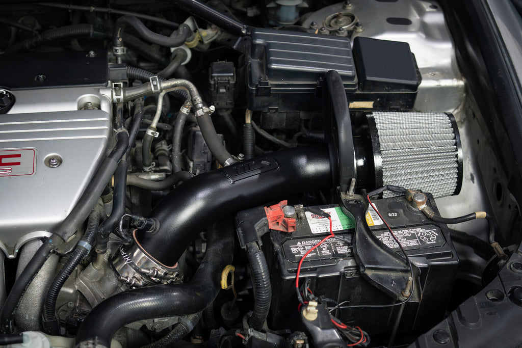 HPS Performance Air Intake Kit With Heat Shield 827-737WB Wrinkle Black - 827-737WB