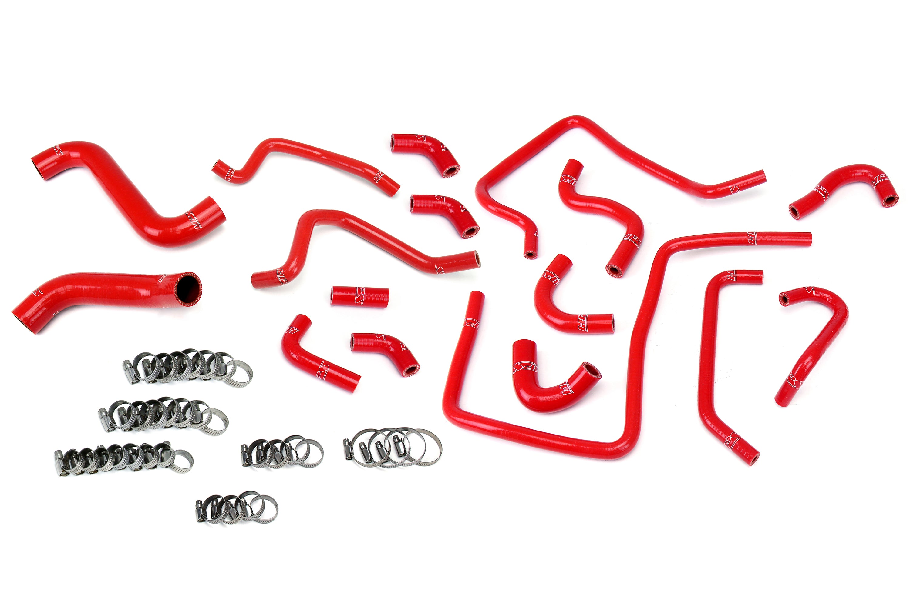 HPS Performance Hps Silicone Radiator, Heater, And Ancillary Coolant Hose Kit 57 1812 Red Red - 57-1812-RED