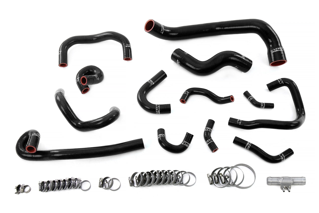 HPS Performance Hps Silicone Radiator, Heater, And Ancillary Coolant Hose Kit 57 2135 Blk Black - 57-2135-BLK