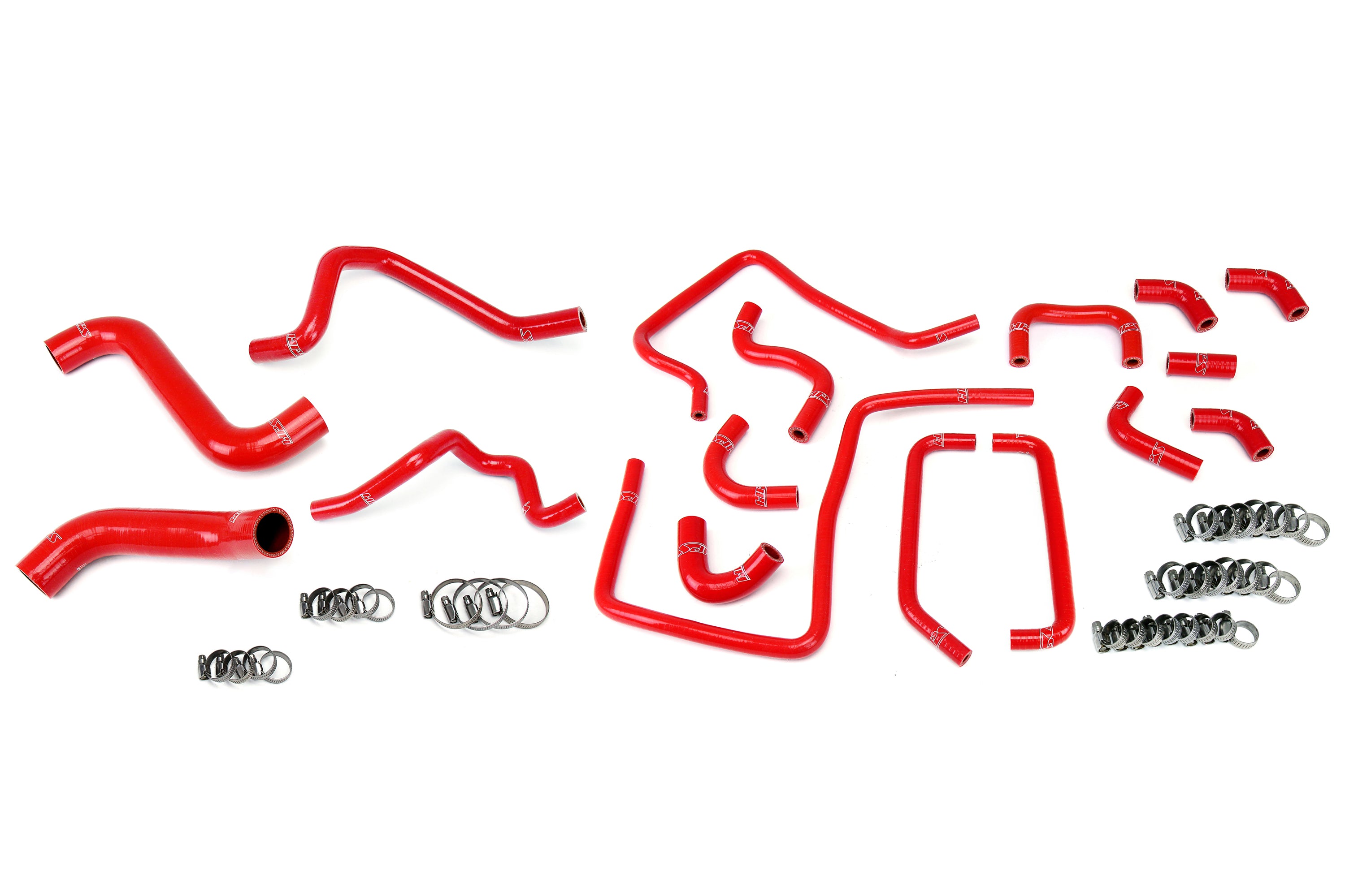 HPS Performance Hps Silicone Radiator, Heater, And Ancillary Coolant Hose Kit 57 1814 Red Red - 57-1814-RED