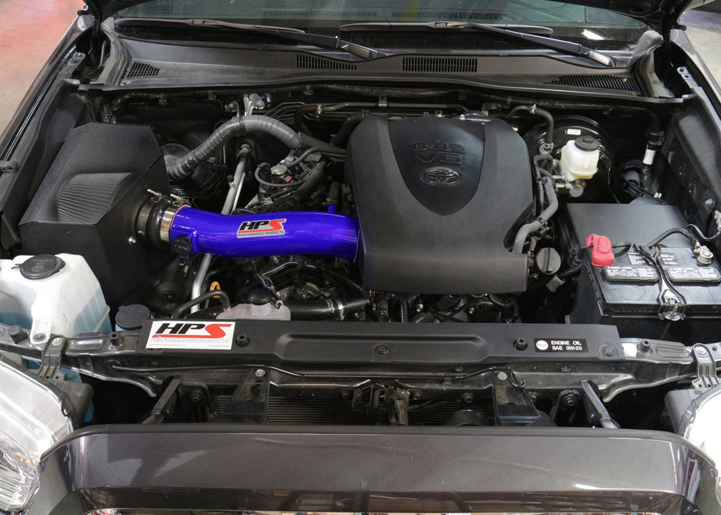 HPS Performance Air Intake Kit With Heat Shield 827-595BL Blue - 827-595BL