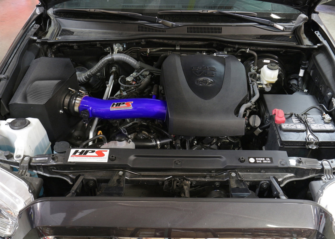 HPS Performance Air Intake Kit With Heat Shield 827-595BL Blue - 827-595BL