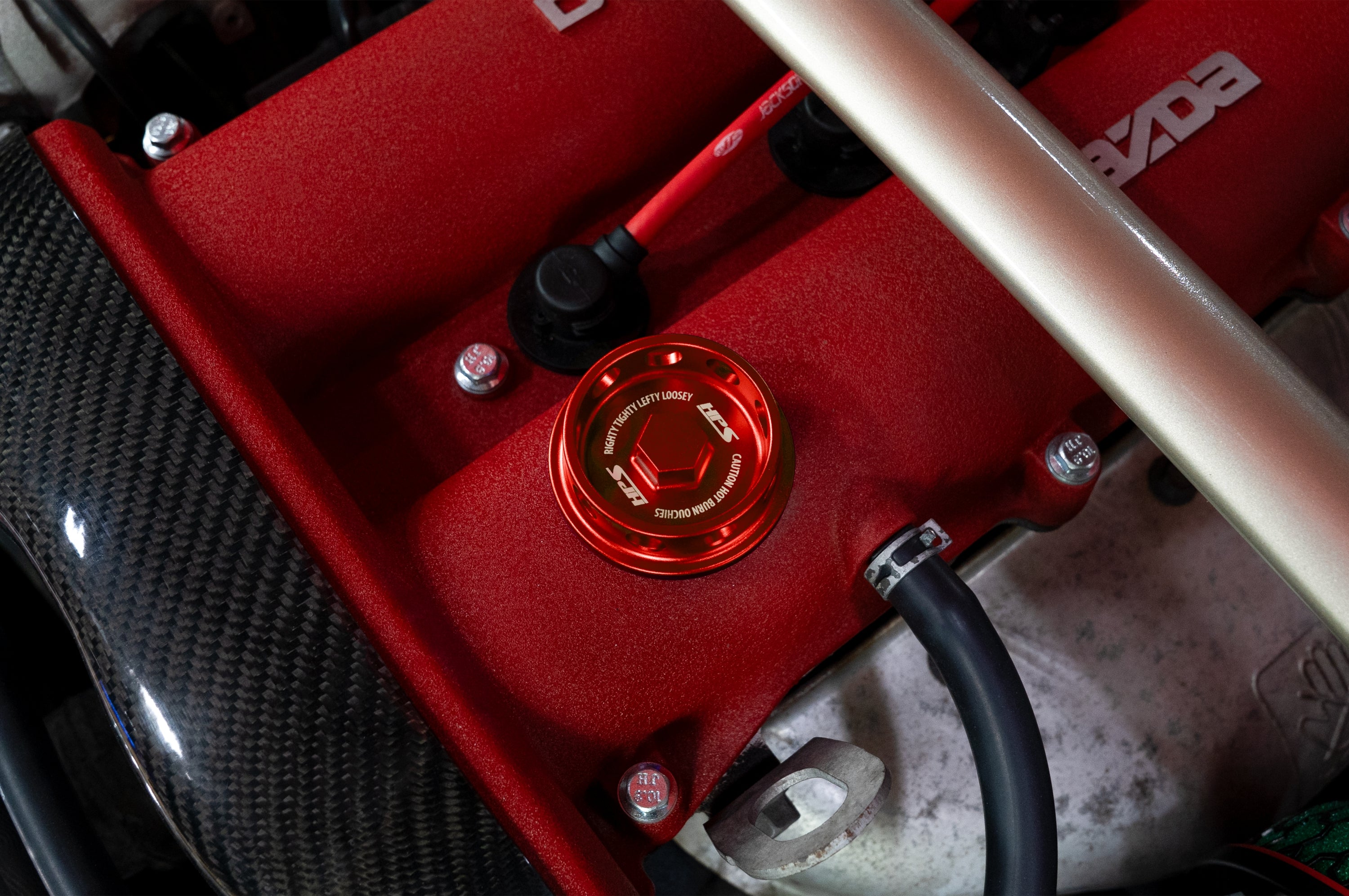 HPS Performance Anodized Billet Aluminum Engine Oil Cap 5269-107R Red - 5269-107R