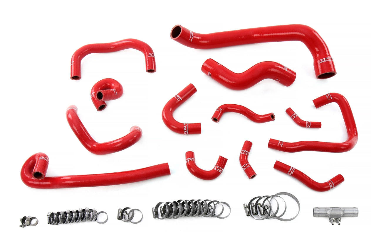 HPS Performance Hps Silicone Radiator, Heater, And Ancillary Coolant Hose Kit 57 2135 Red Red - 57-2135-RED