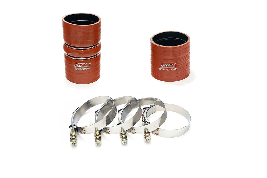 HPS Performance Cold Side Charge Pipe Kit with Orange Boots 17-142WB Black - 17-172WB