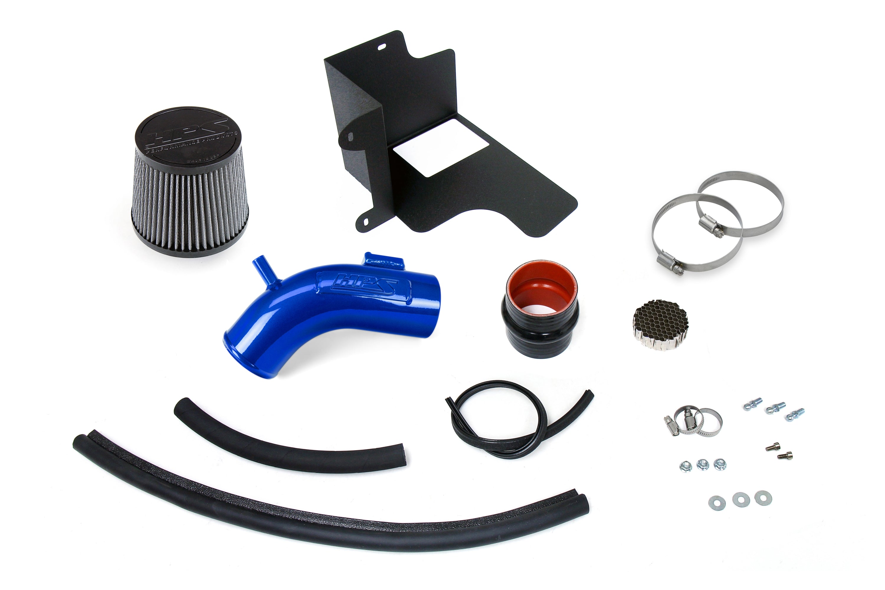 HPS Performance Air Intake Kit With Heat Shield 827-798BL Blue - 827-798BL