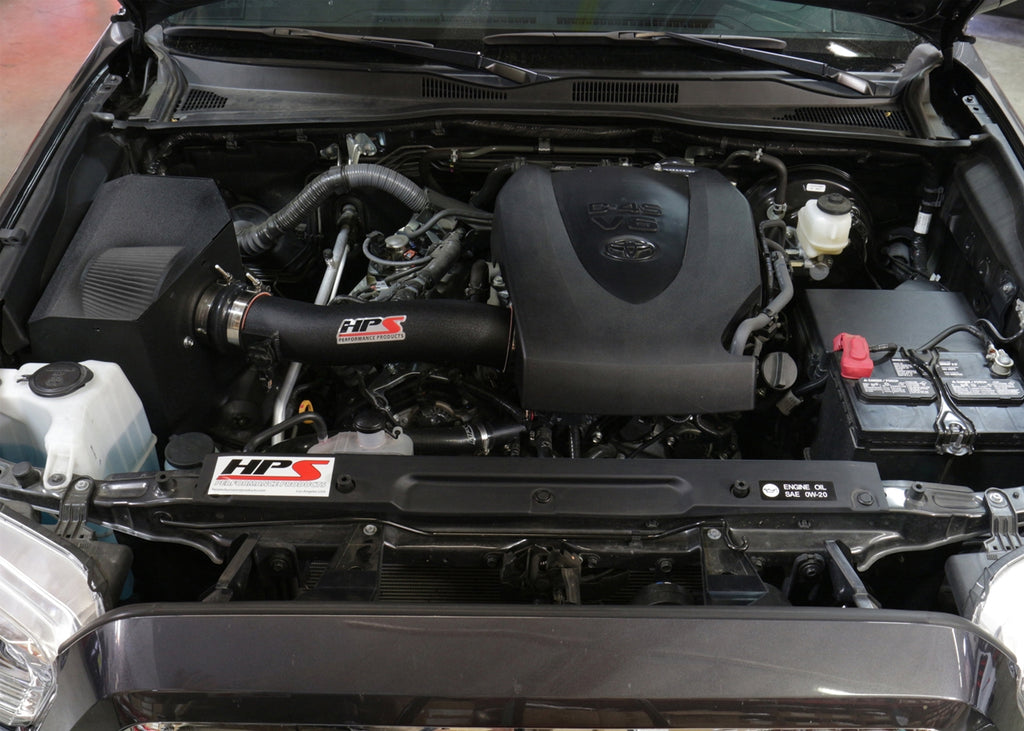 HPS Performance Air Intake Kit With Heat Shield 827-595WB Black - 827-595WB