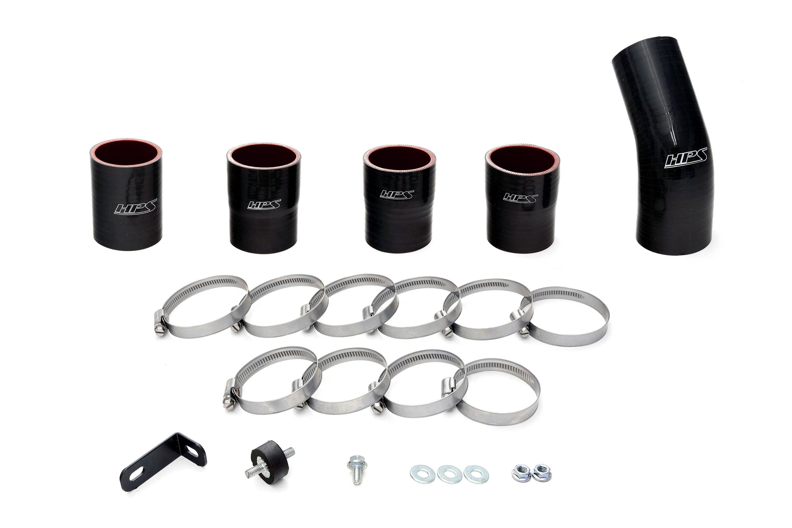 HPS Performance Hot and Cold Side Charge Pipe Kit 17-153WB Black - 17-153WB