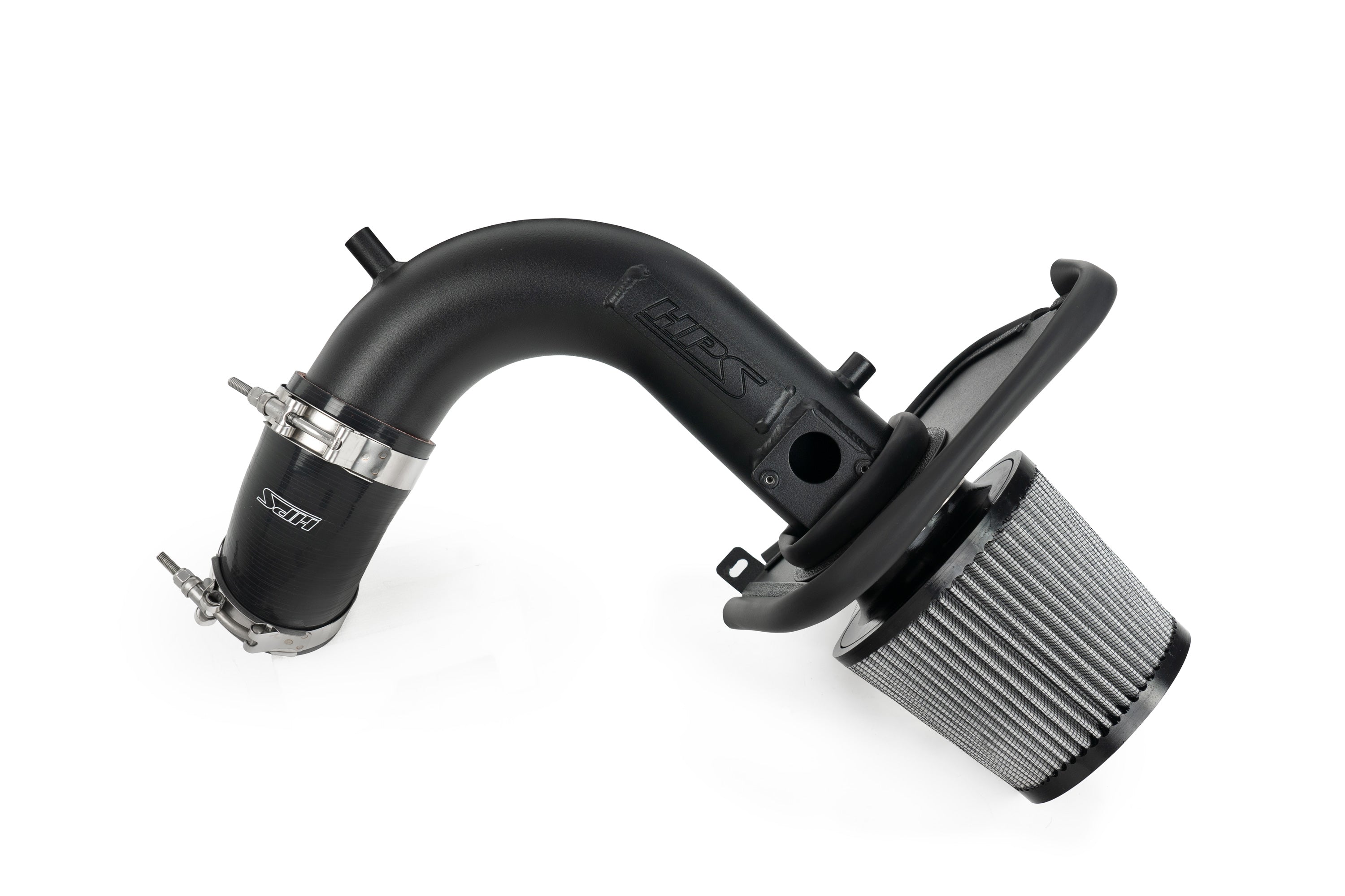 HPS Performance Air Intake Kit With Heat Shield 827-738WB Wrinkle Black - 827-738WB