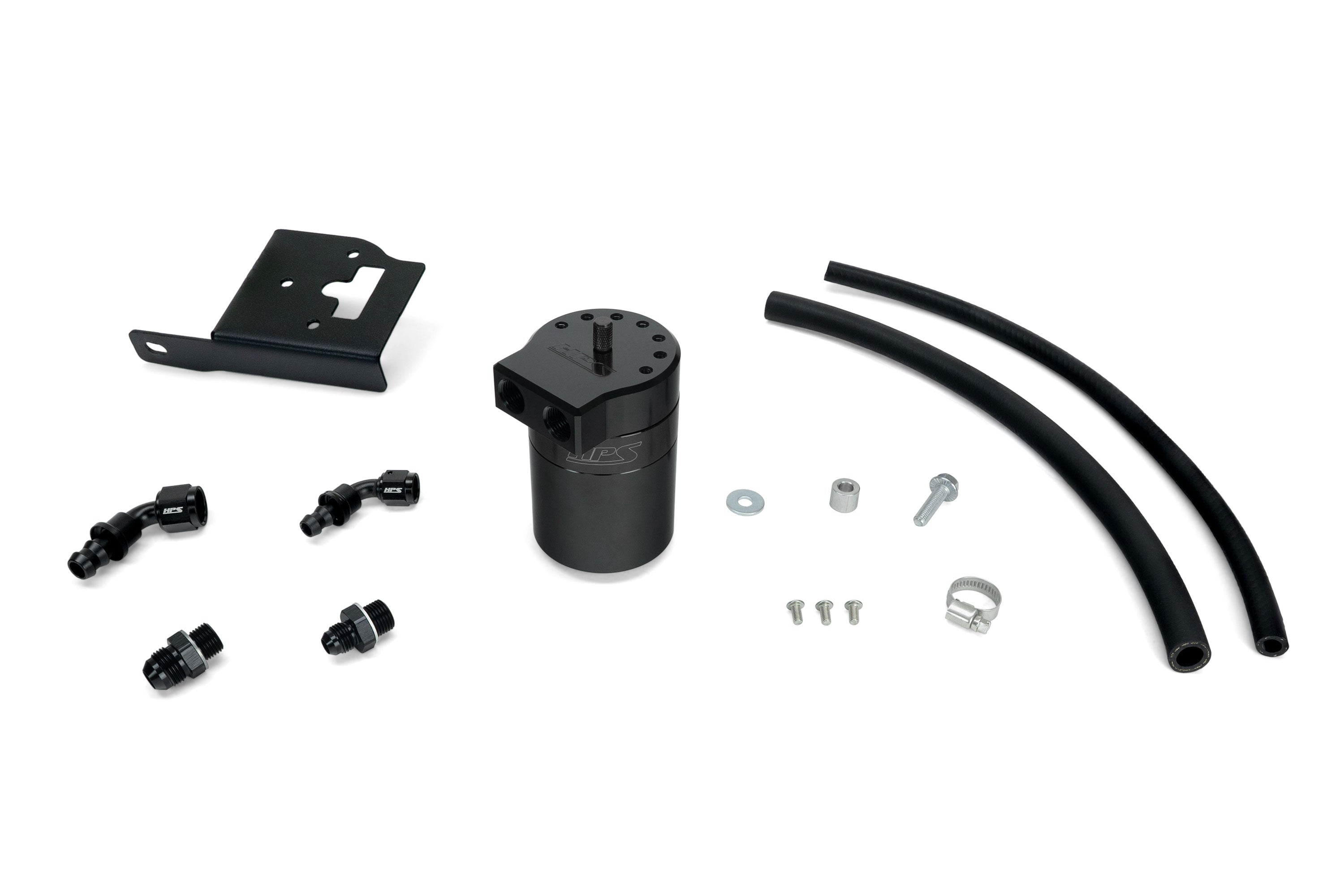 HPS Performance Oil Catch Can Kit 860-033WB Black - 860-033WB