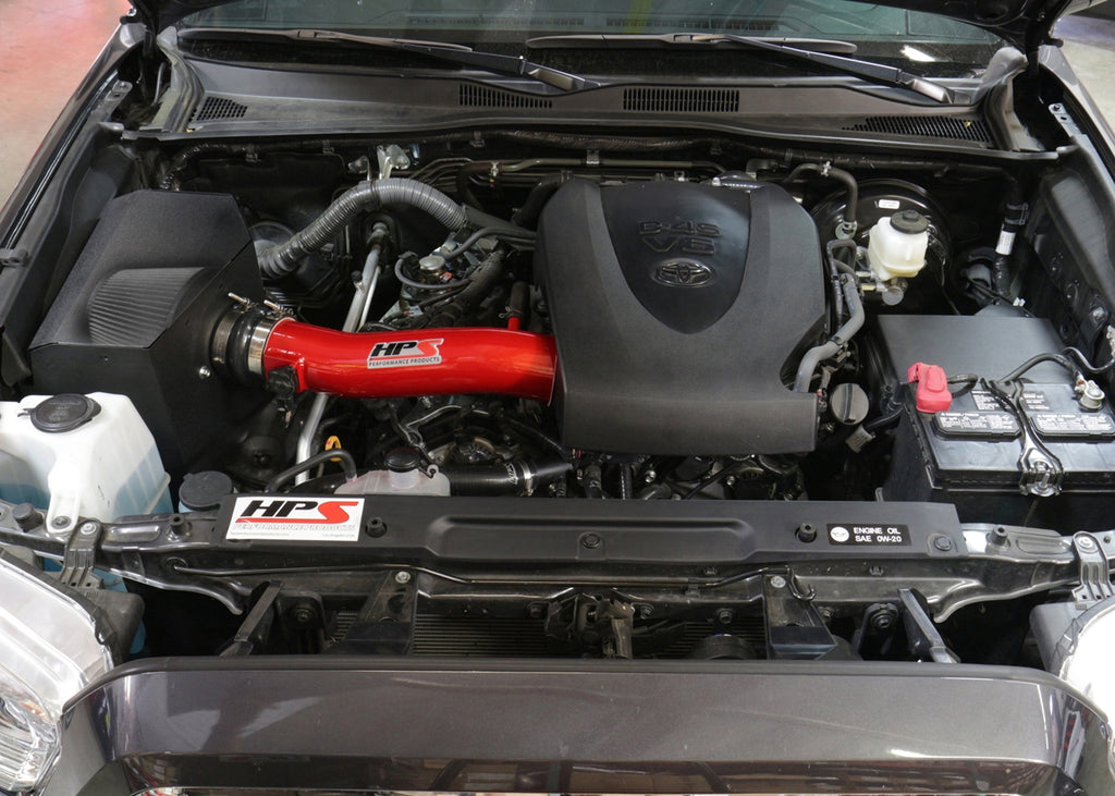 HPS Performance Air Intake Kit With Heat Shield 827-595R Red - 827-595R