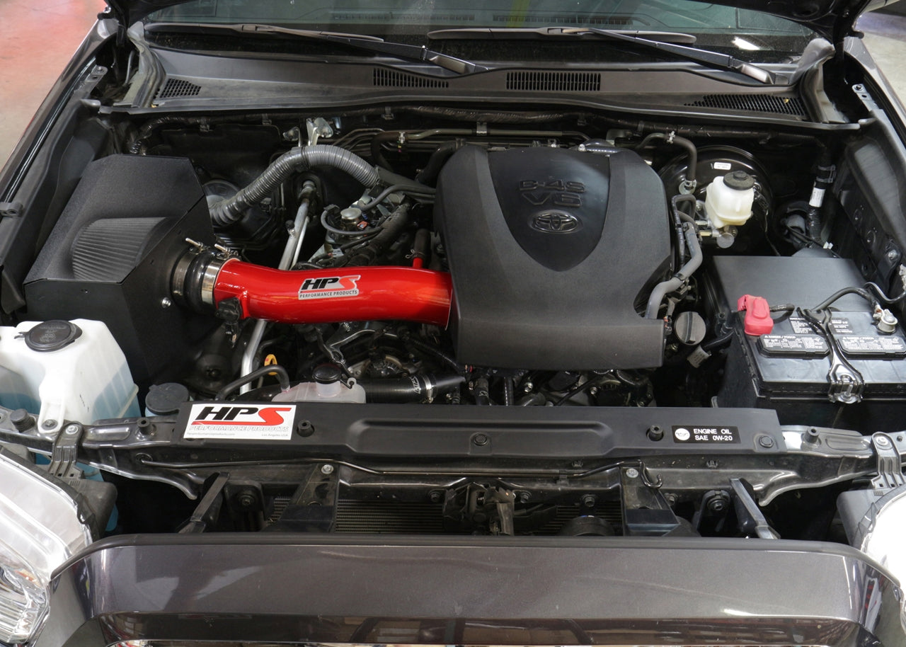 HPS Performance Air Intake Kit With Heat Shield 827-595R Red - 827-595R