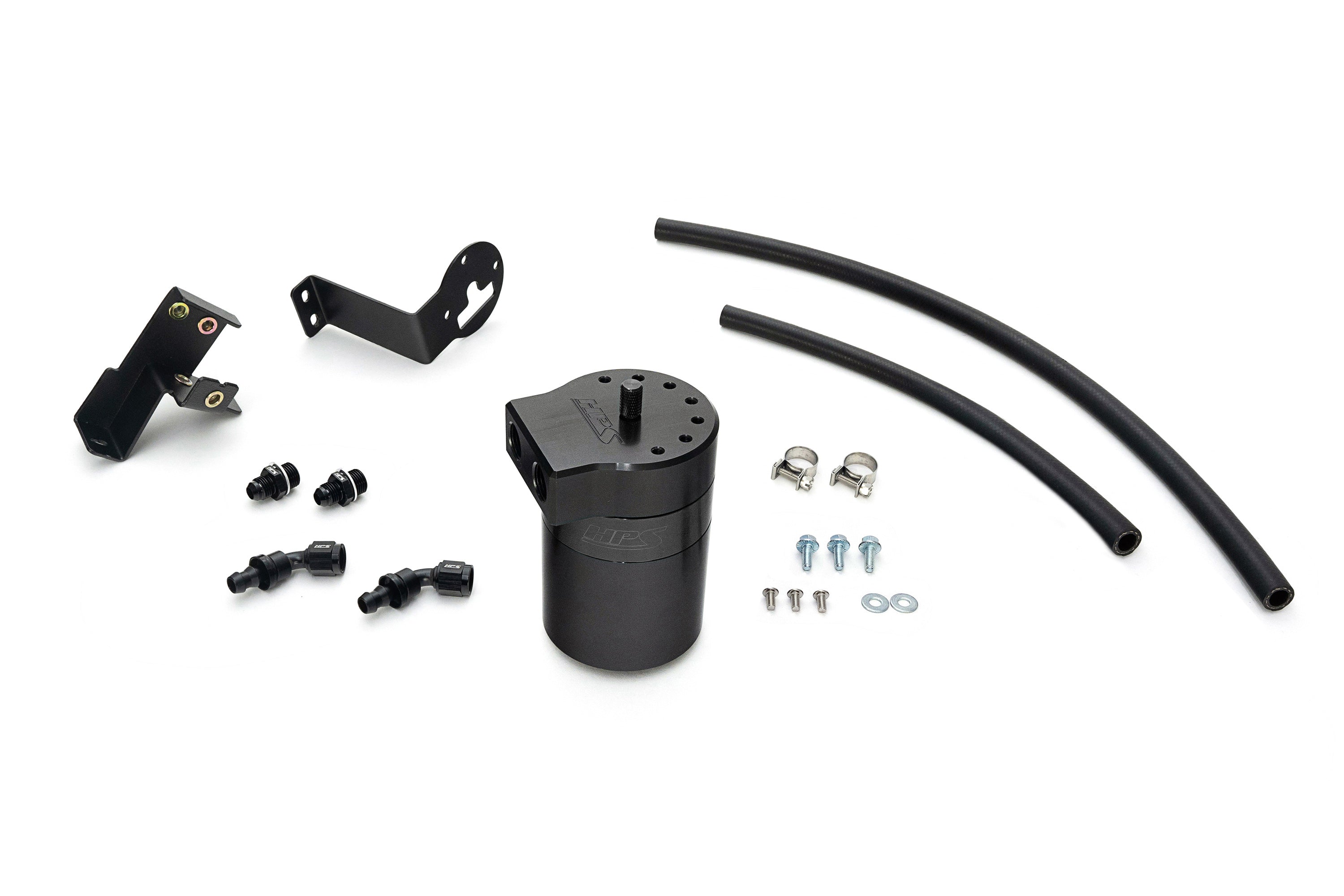 HPS Performance Oil Catch Can Kit 860-012WB, Black - 860-012WB