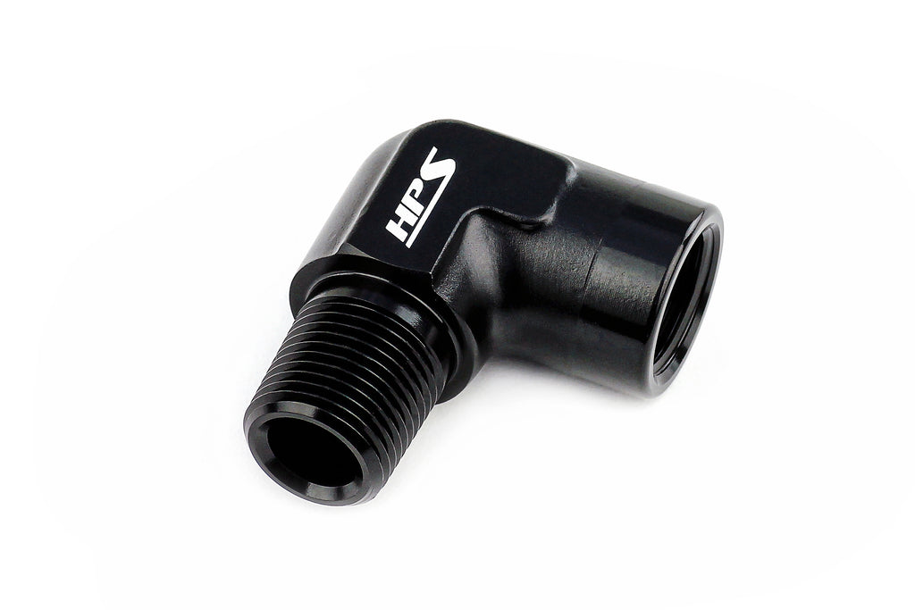 HPS Performance 90 Degree Male to Female 1/4 NPT Adapter AN914-02