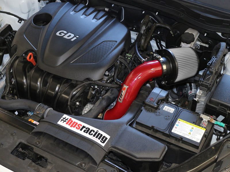 HPS Performance Air Intake Kit With Heat Shield 827-267R Red - 827-267R