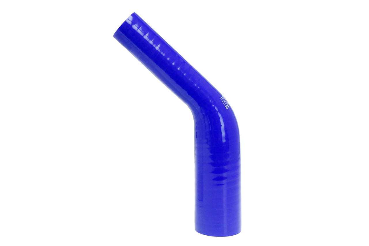 HPS Performance Hps Silicone Elbow Reducing Coupler 45 Degree, 1 1/4"   1 3/4" Id, 5" Legs Htser45 125 175 Blue Blue - HTSER45-125-175-BLUE