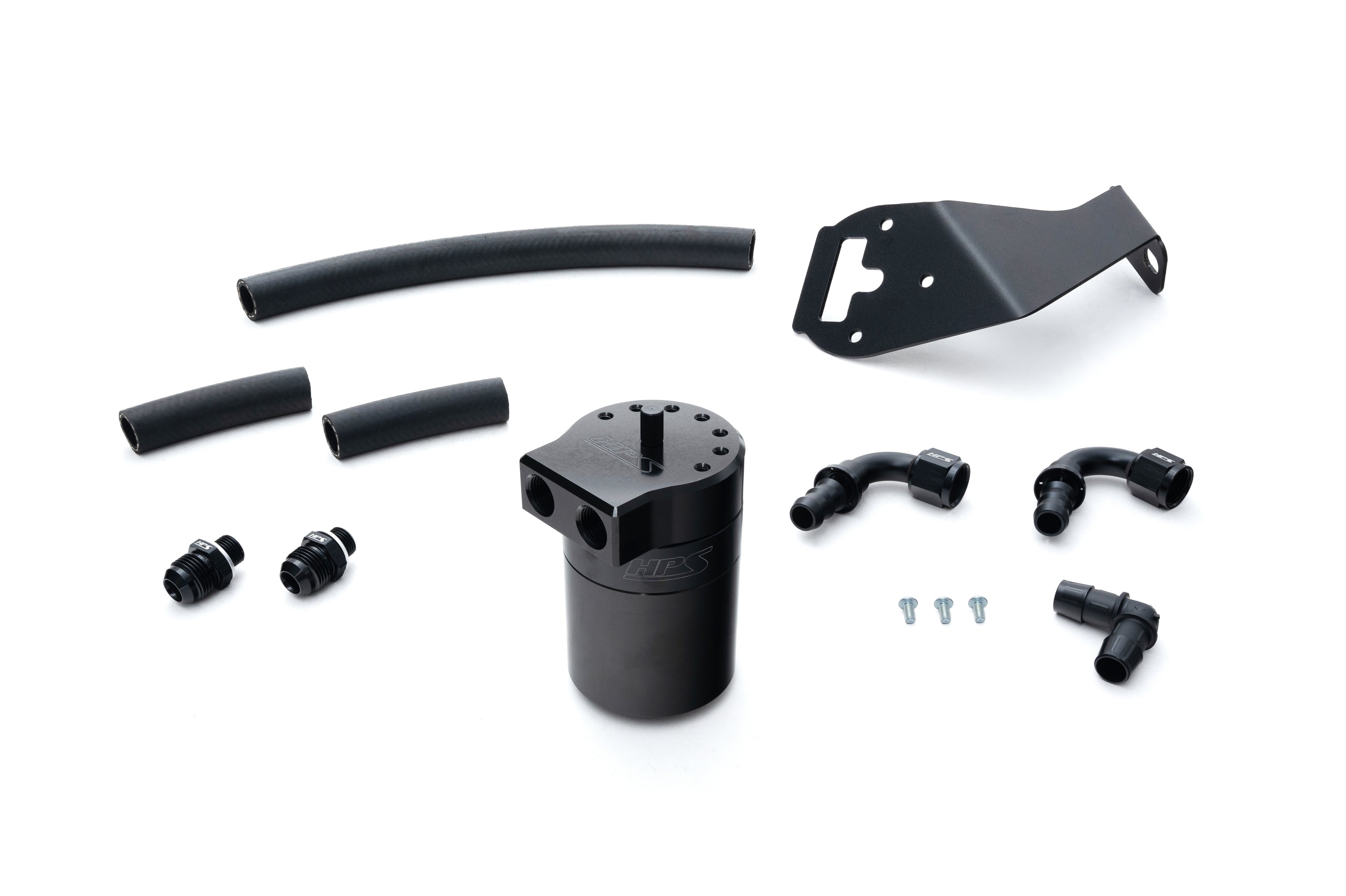HPS Performance Oil Catch Can Kit 860-026WB Black - 860-026WB