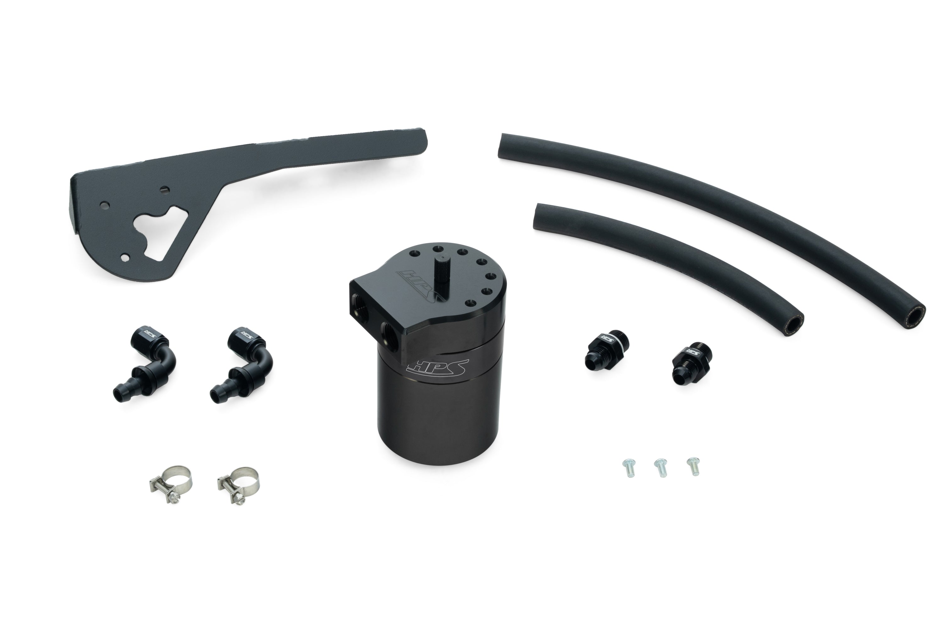 HPS Performance Oil Catch Can Kit 860-015 Black - 860-015WB