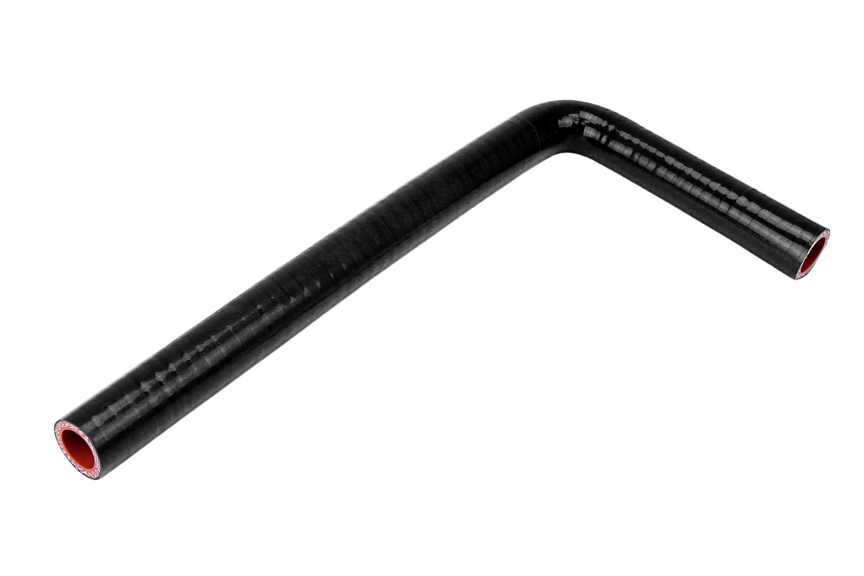 HPS Performance Hps Silicone Elbow Coupler 90 Degree, 5/8" Id, 5" & 18" Legs Htsec90 062 L5 X18 Blk Black - HTSEC90-062-L5X18-BLK