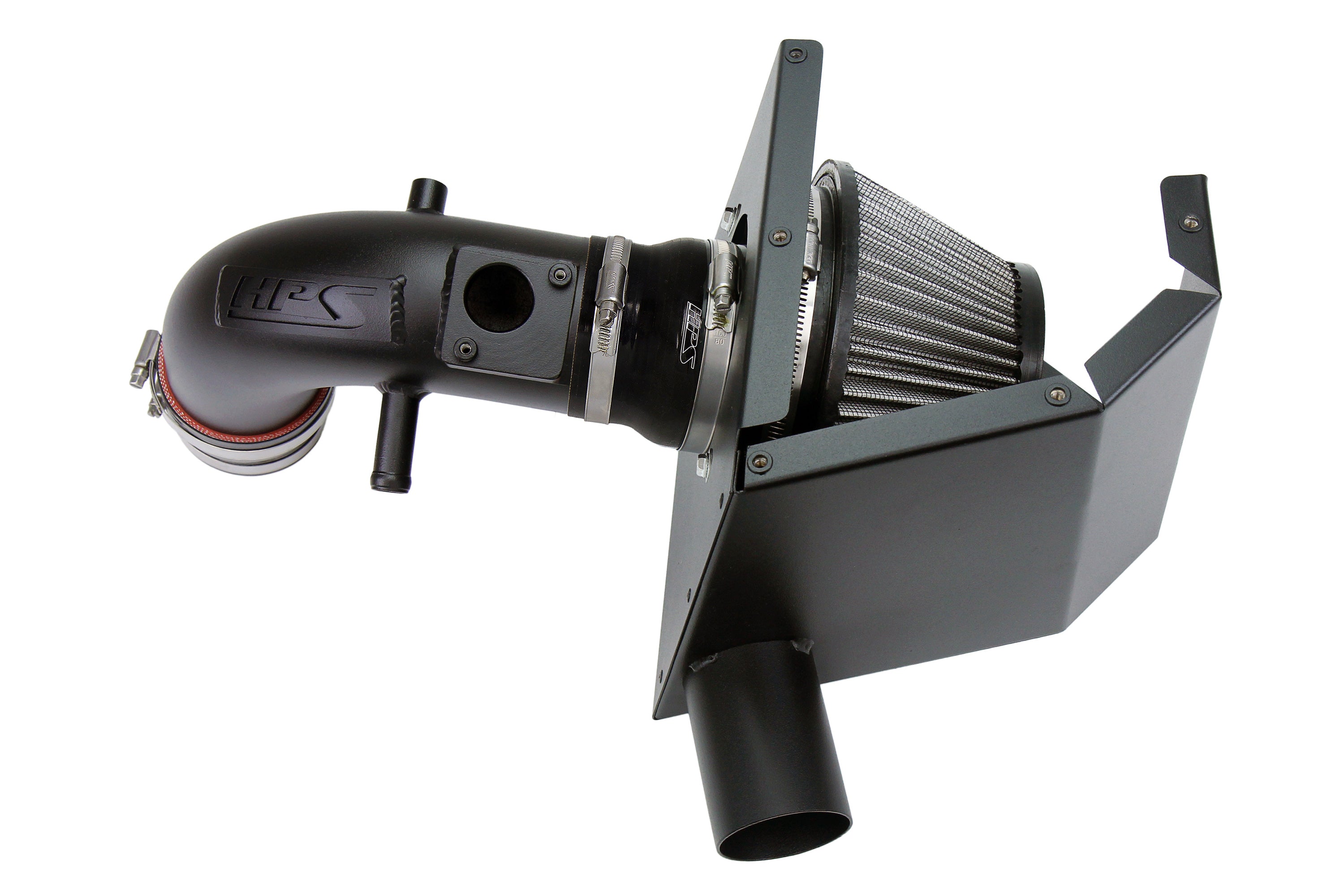 HPS Performance Air Intake Kit With Heat Shield 827-693WB Black - 827-693WB