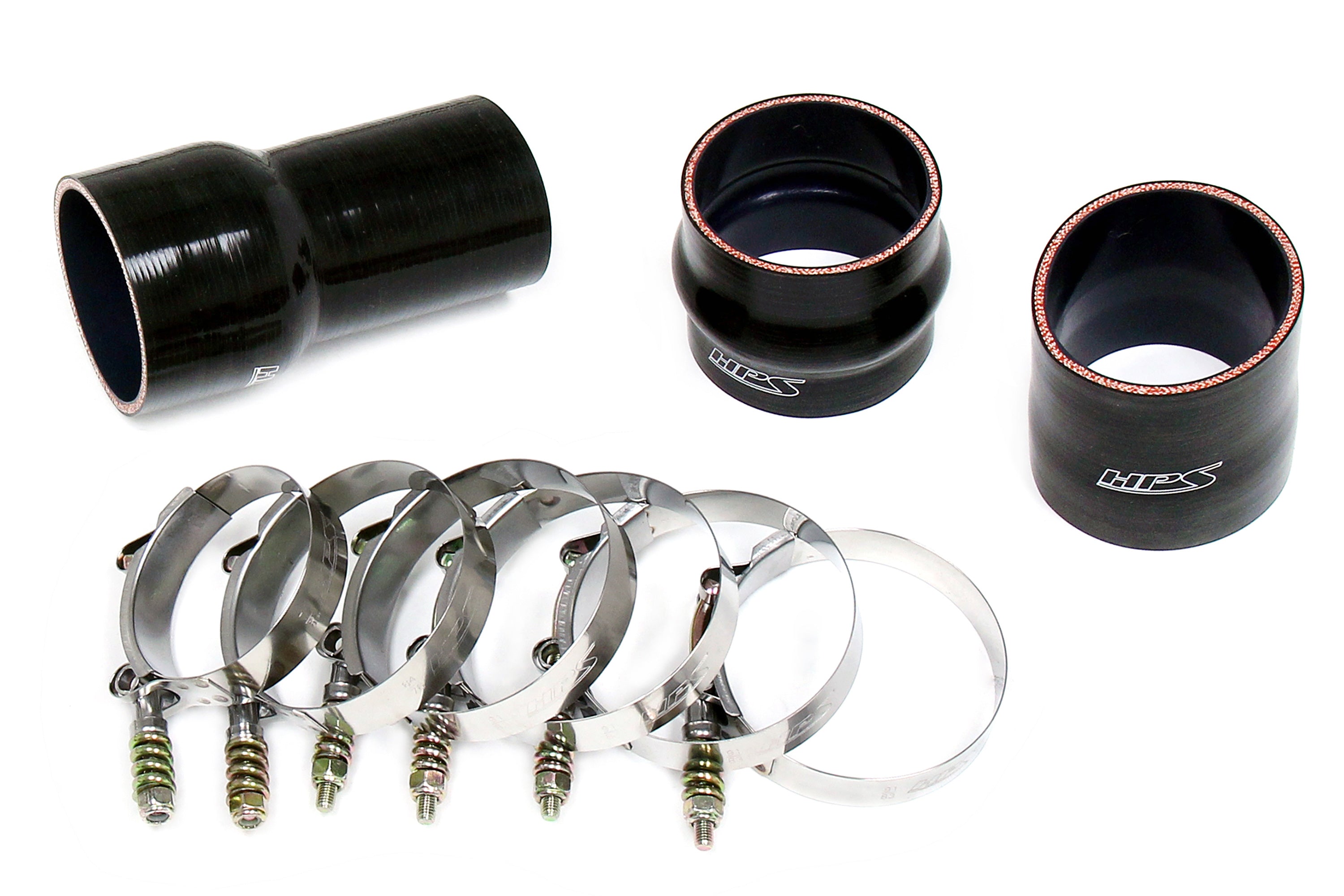 HPS Performance Hot and Cold Side Charge Pipe Kit 17-126WB Black - 17-126WB
