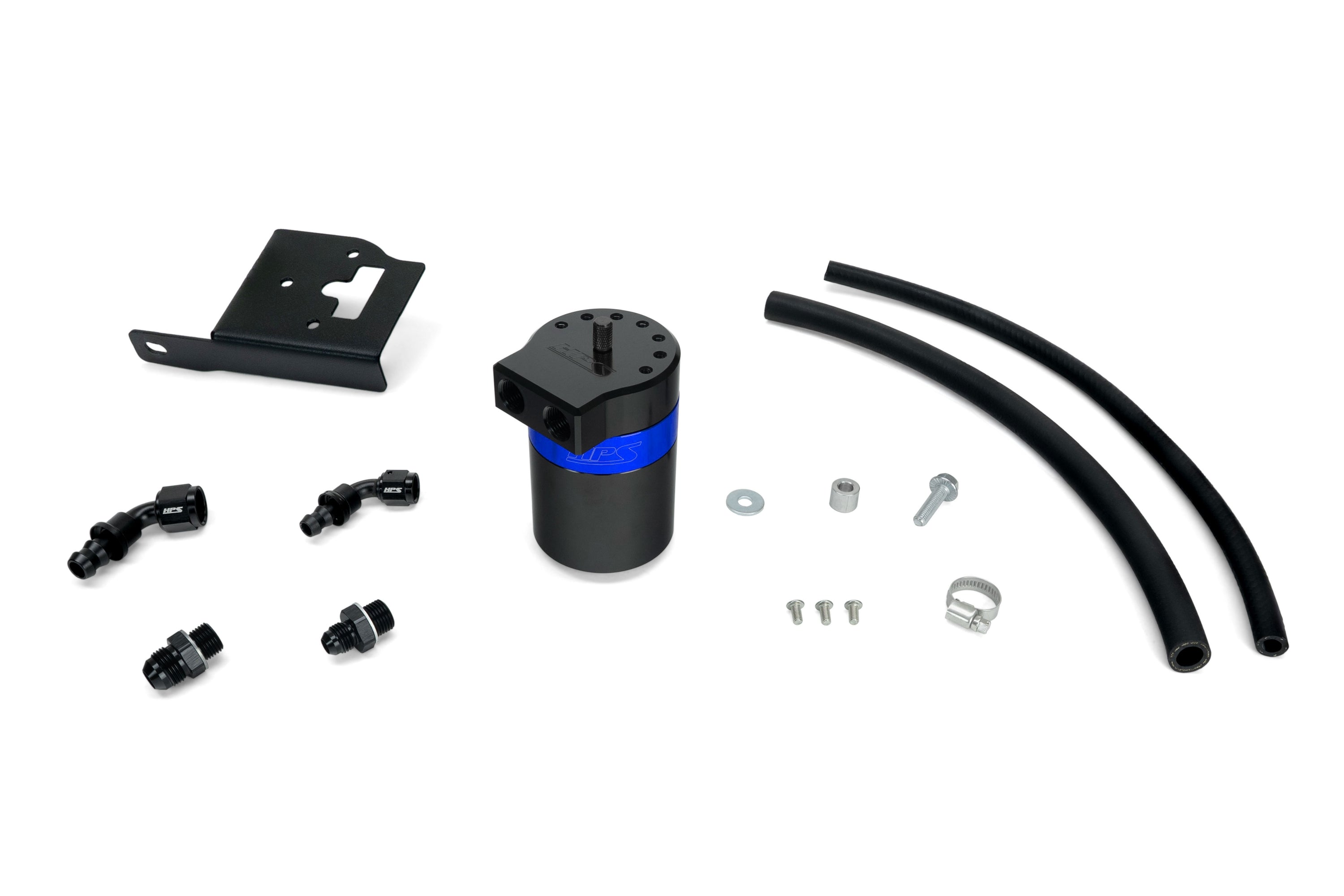 HPS Performance Oil Catch Can Kit 860-033BL Blue - 860-033BL