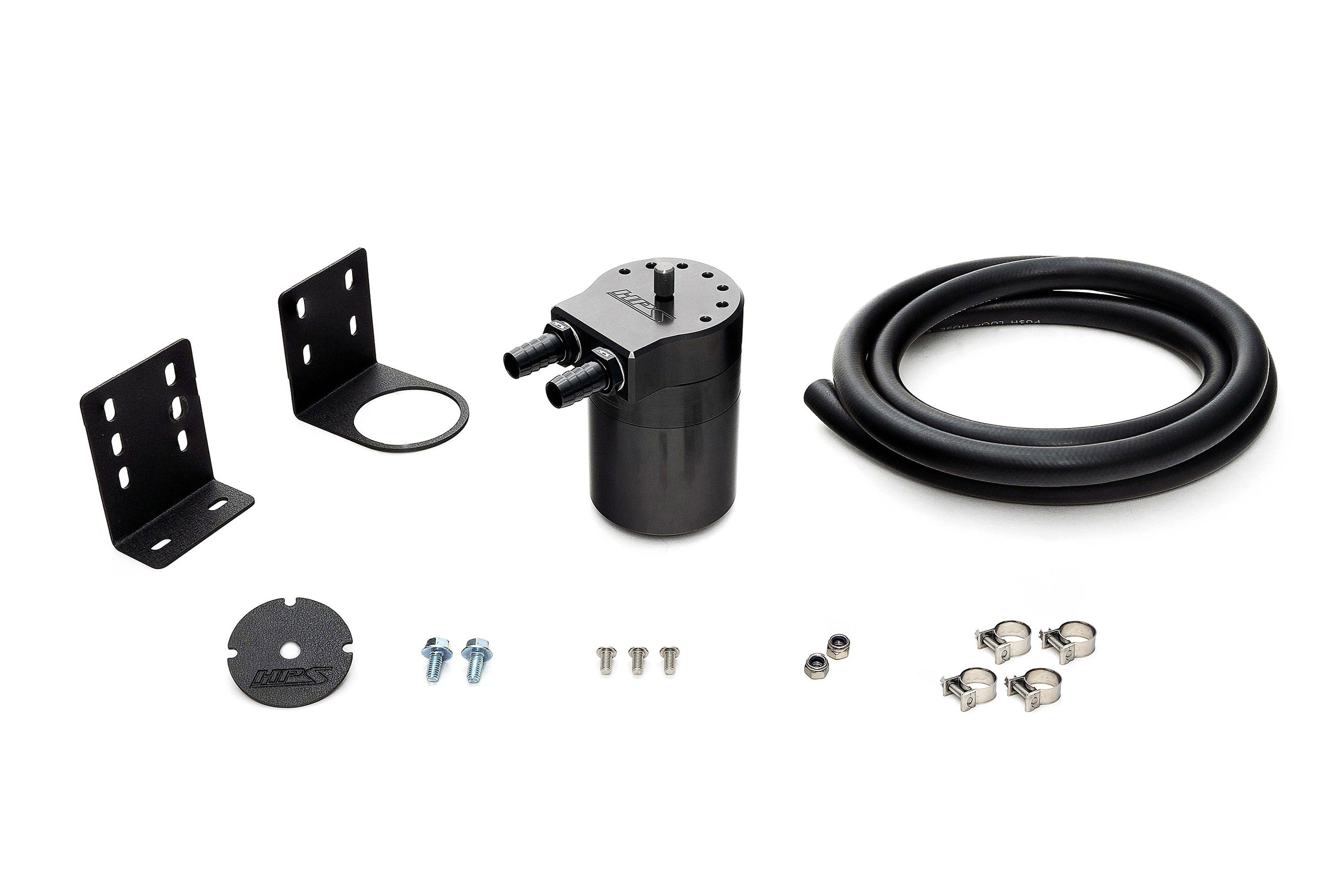 HPS Performance 3/8" Universal Oil Catch Can Kit 861-501WB Black - 861-501WB