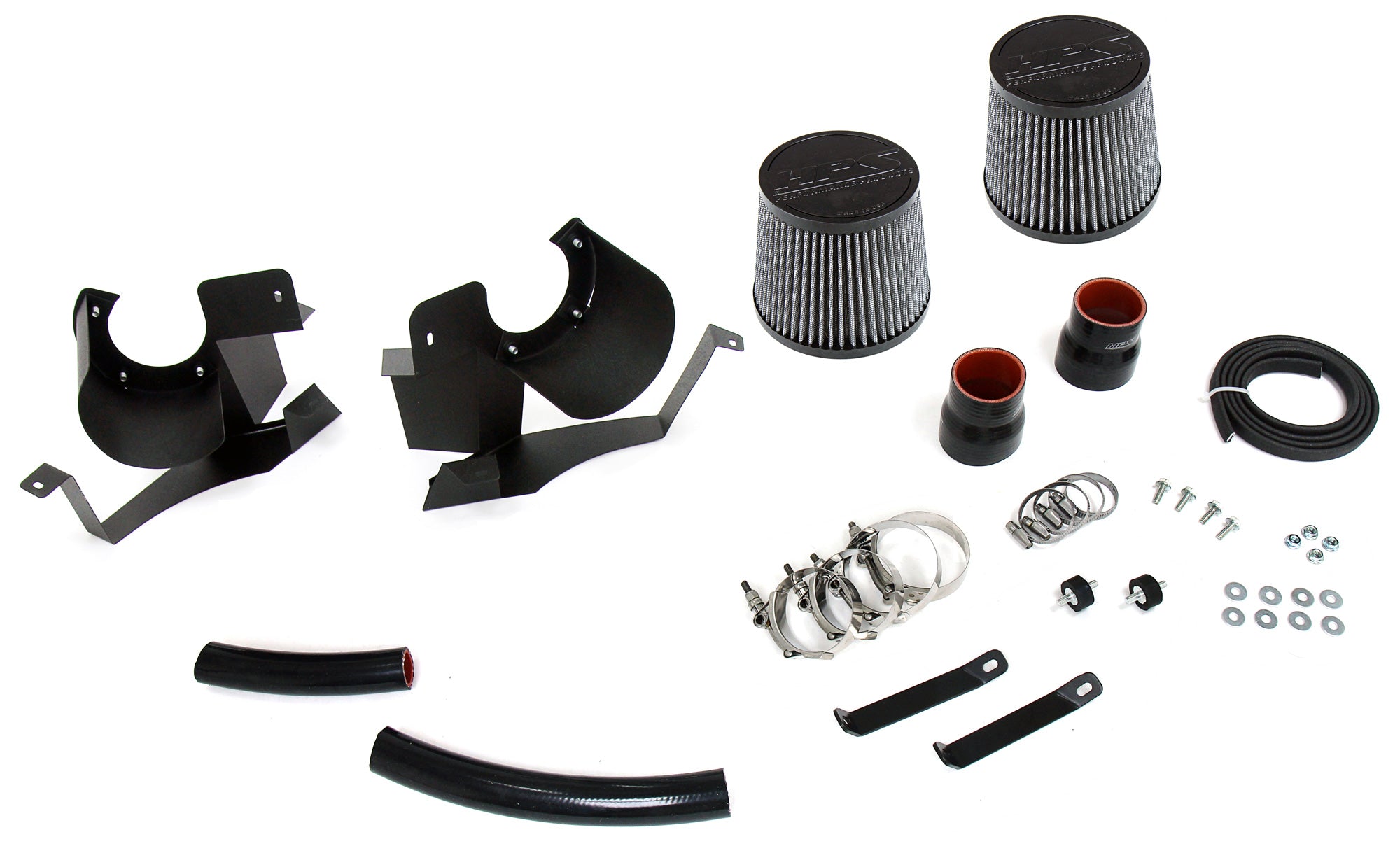 HPS Performance Air Intake Kit With Heat Shield 827-703WB Black - 827-703WB