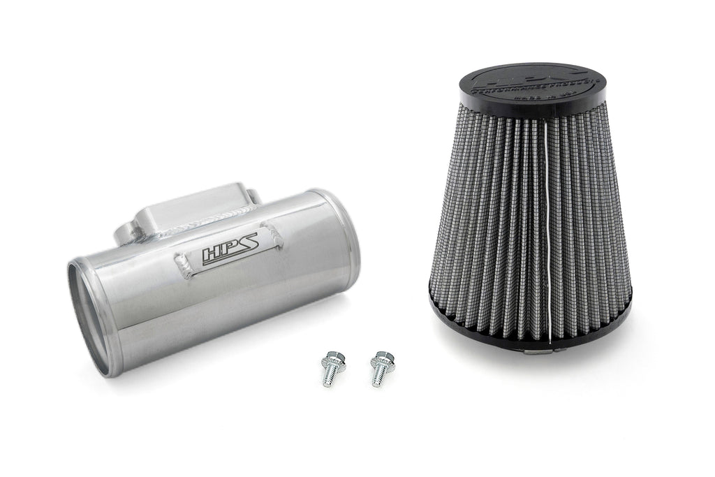 HPS Performance Hps 3" Aluminum Maf Housing Adapter Tube With 6.75" Air Filter For Toyota Lexus 2 Jz 1 Mz 1 Uz Maft 1604 Polished - MAFT-1604
