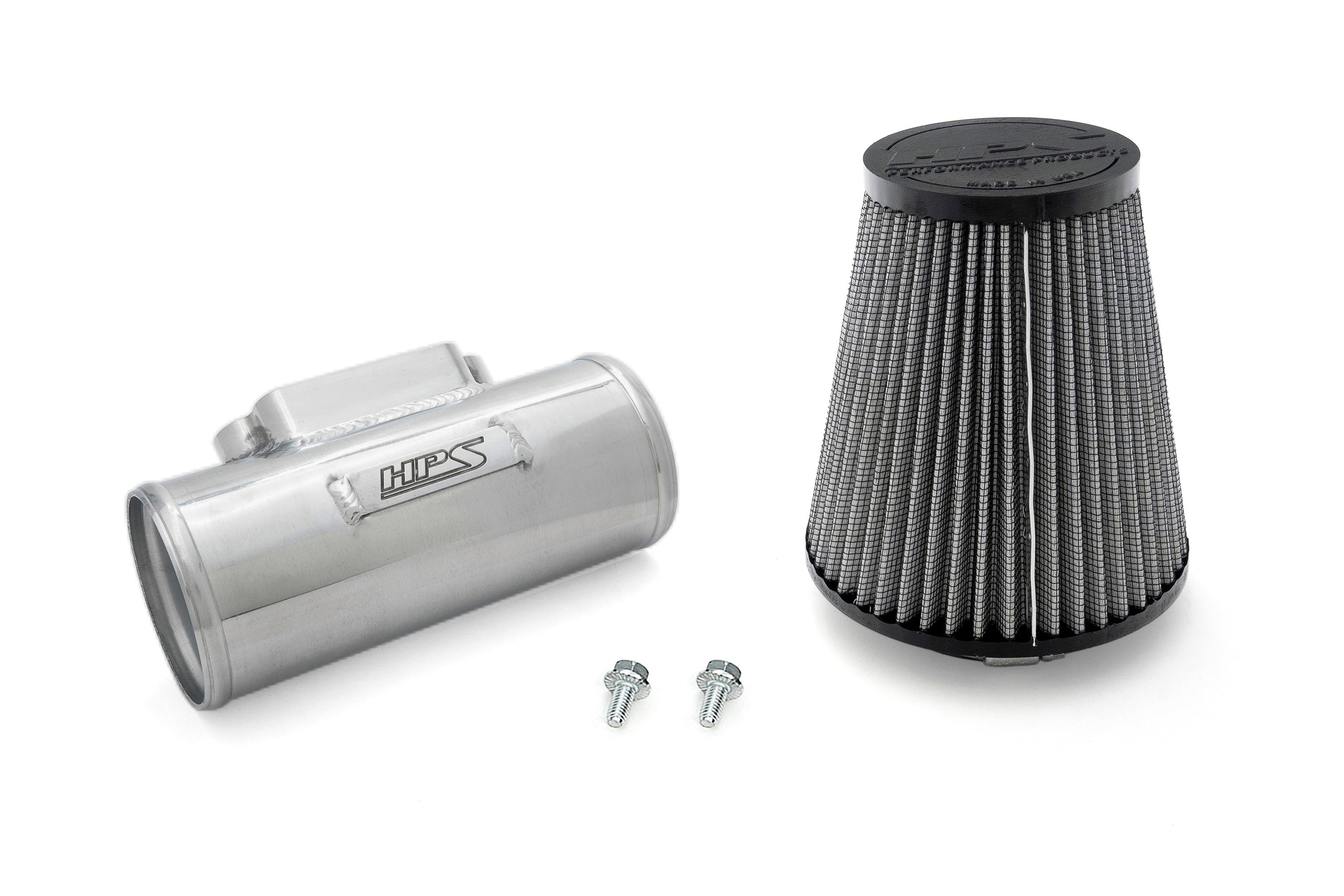HPS Performance Hps 3" Aluminum Maf Housing Adapter Tube With 6.75" Air Filter For Toyota Lexus 2 Jz 1 Mz 1 Uz Maft 1604 Polished - MAFT-1604