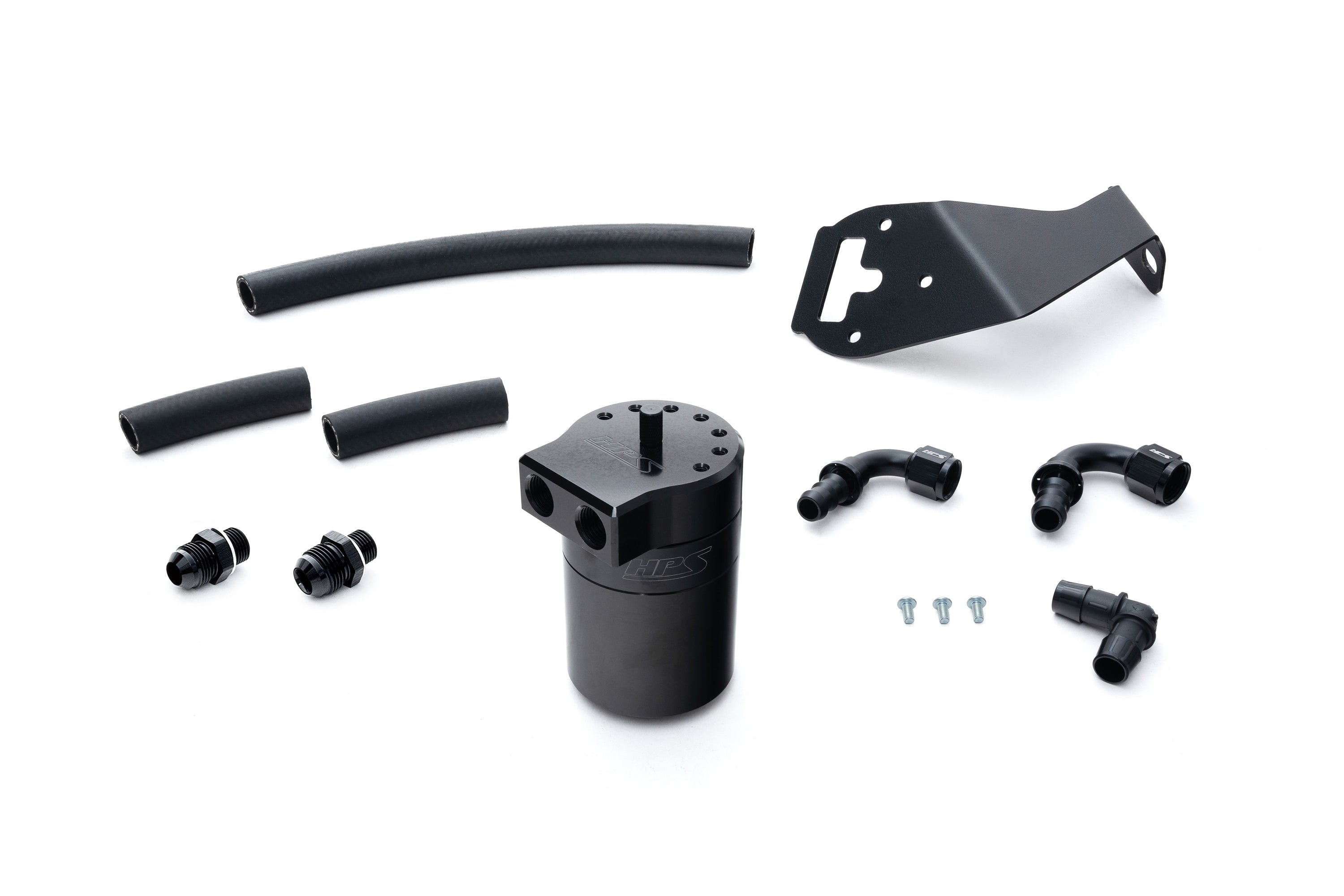 HPS Performance Oil Catch Can Kit 860-030WB Black - 860-030WB