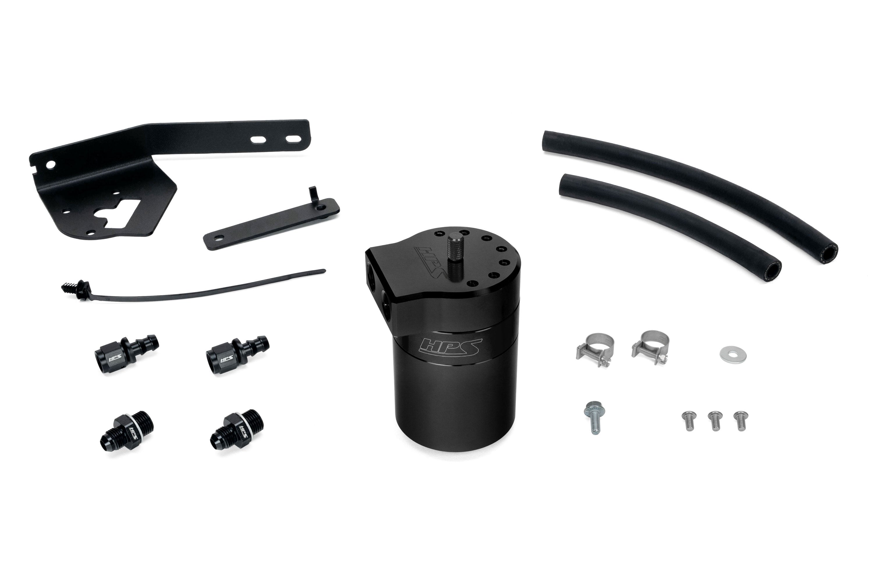 HPS Performance Oil Catch Can Kit 860-031WB Black - 860-031WB