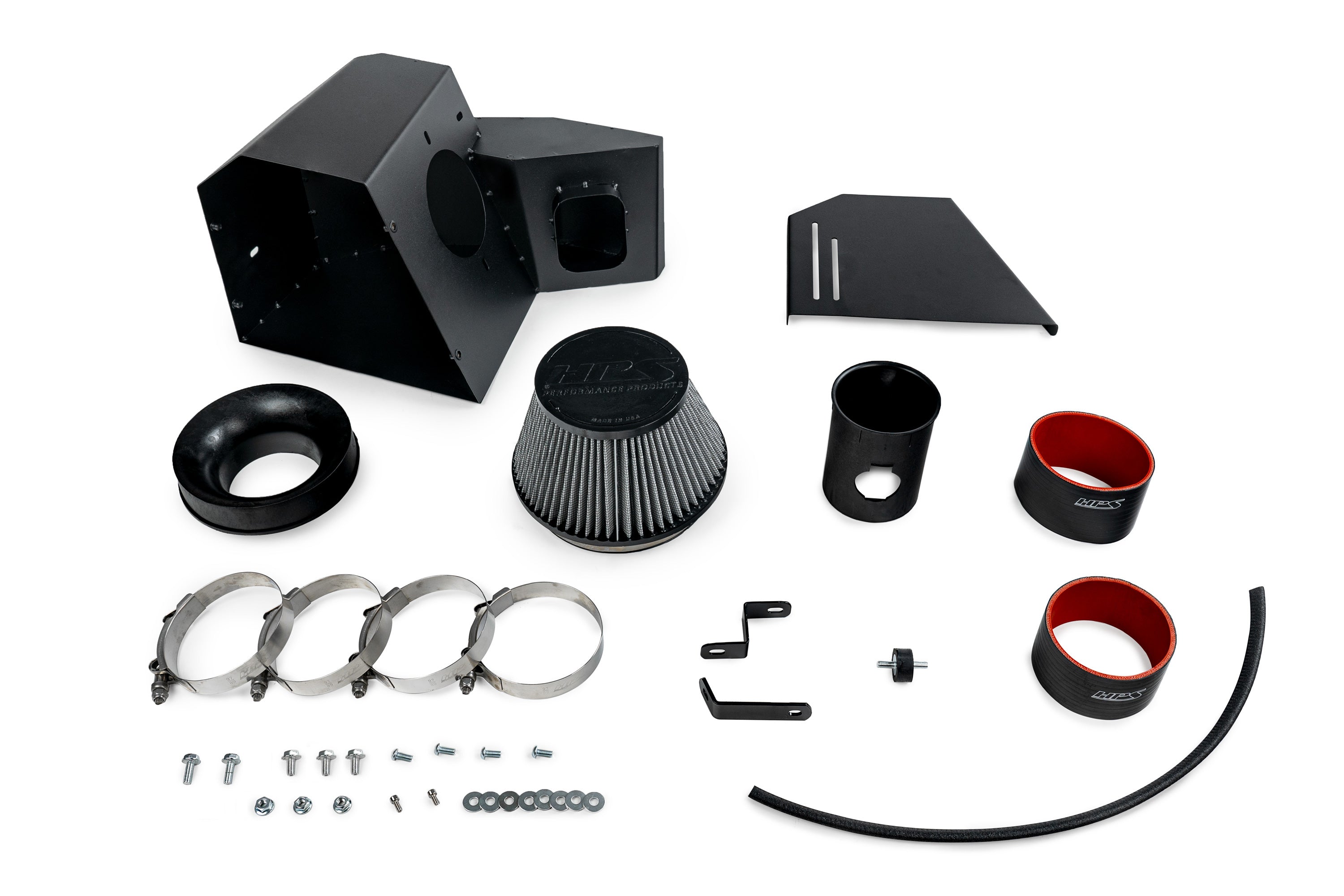 HPS Performance Air Intake Kit With Heat Shield 827-728P Polished - 827-728P