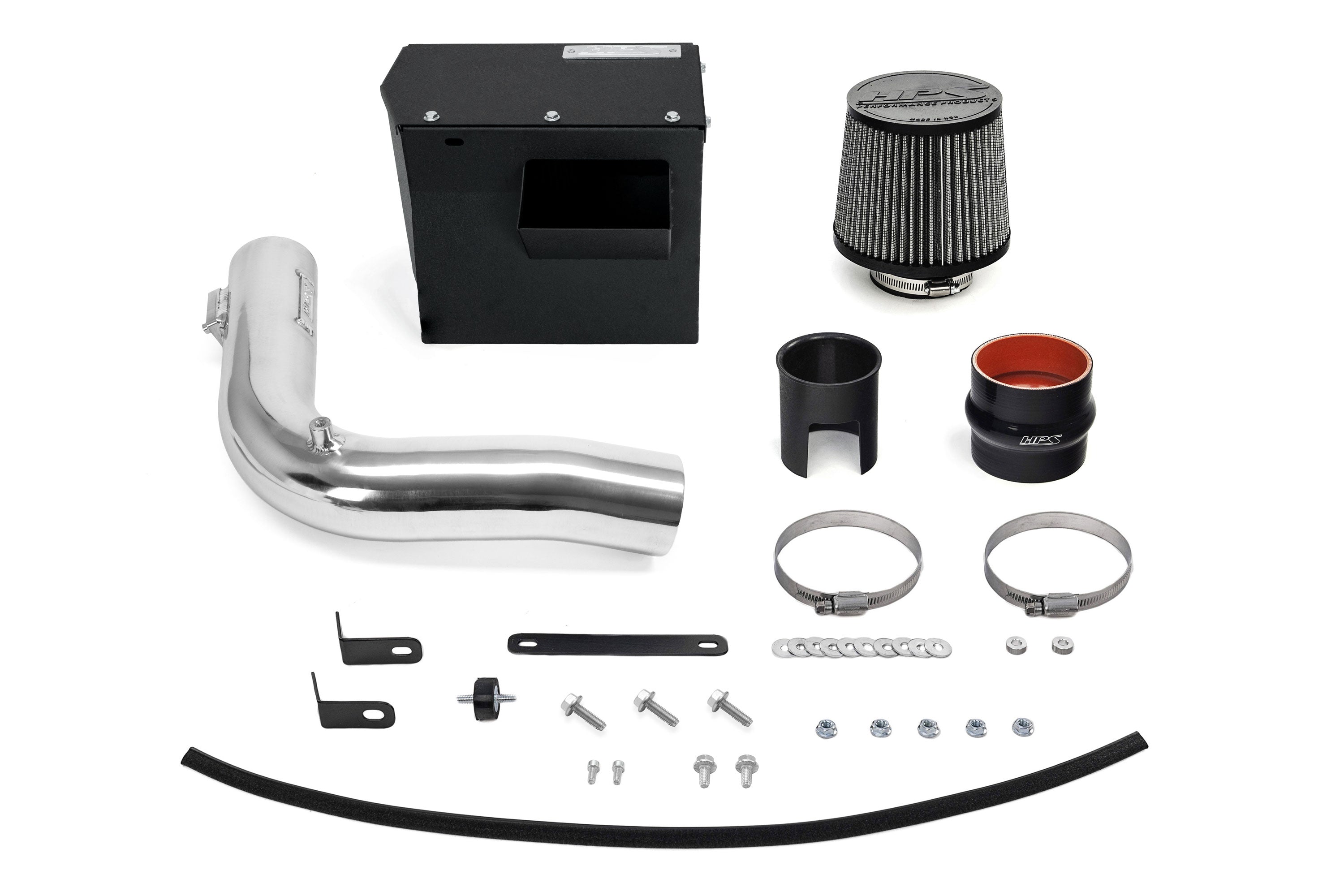 HPS Performance Air Intake Kit With Heat Shield 827-727P Polished - 827-727P