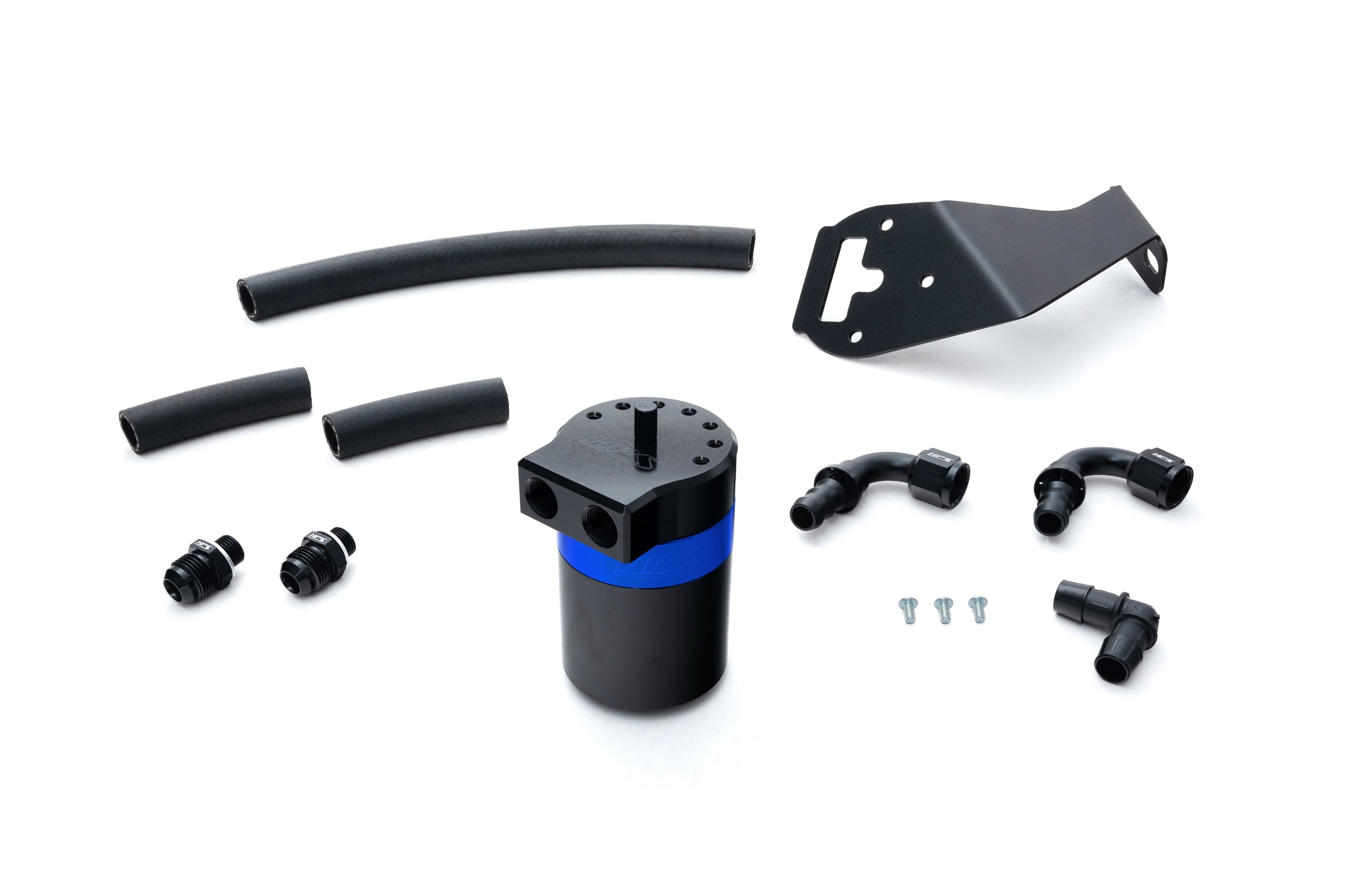 HPS Performance Oil Catch Can Kit 860-026BL Blue - 860-026BL