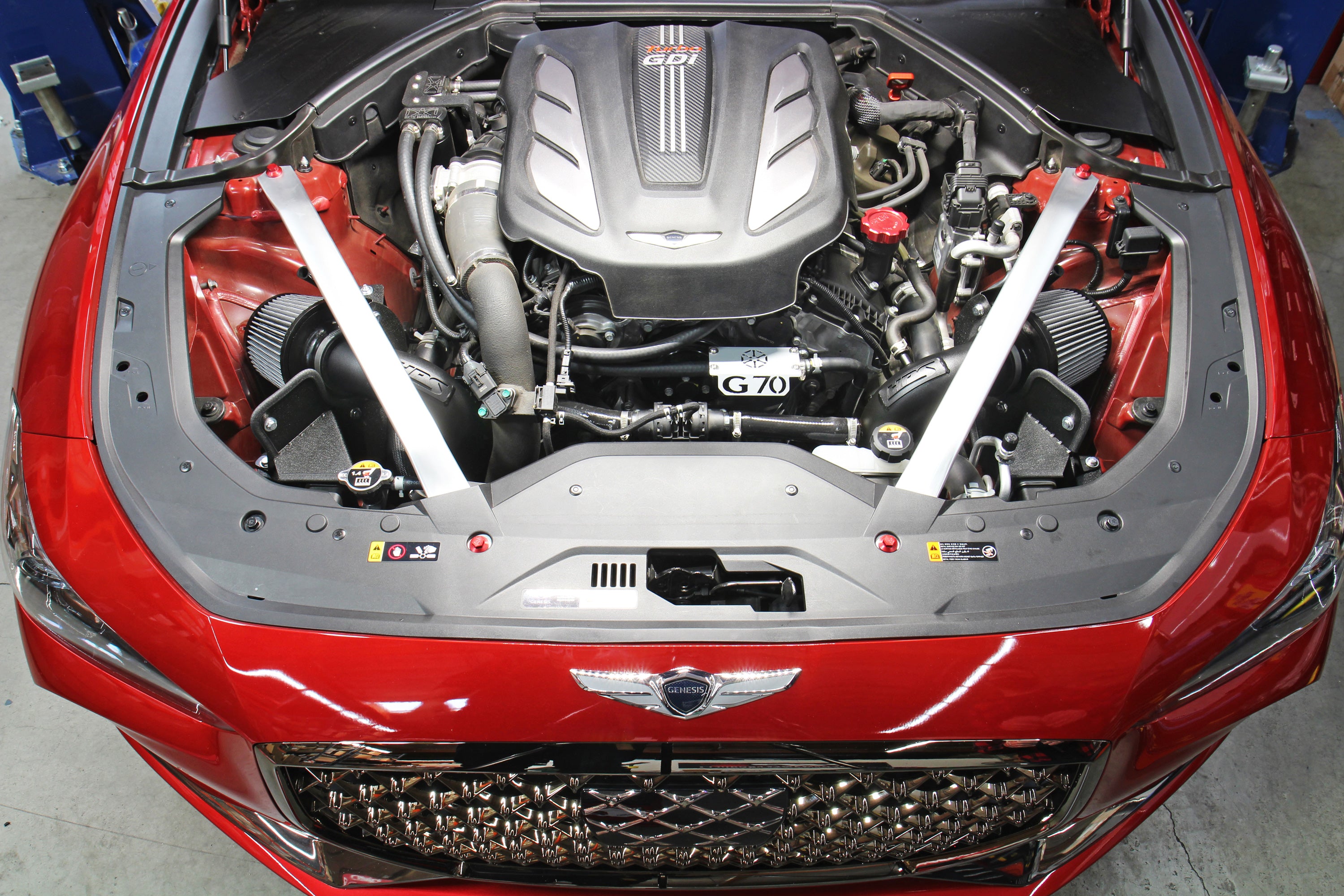 HPS Performance Air Intake Kit With Heat Shield 827-703R Red - 827-703R